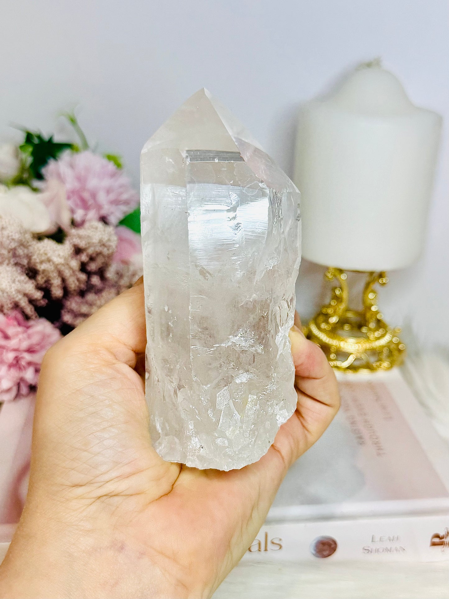 Natural Lemurian Clear Quartz Tower 11cm 399g