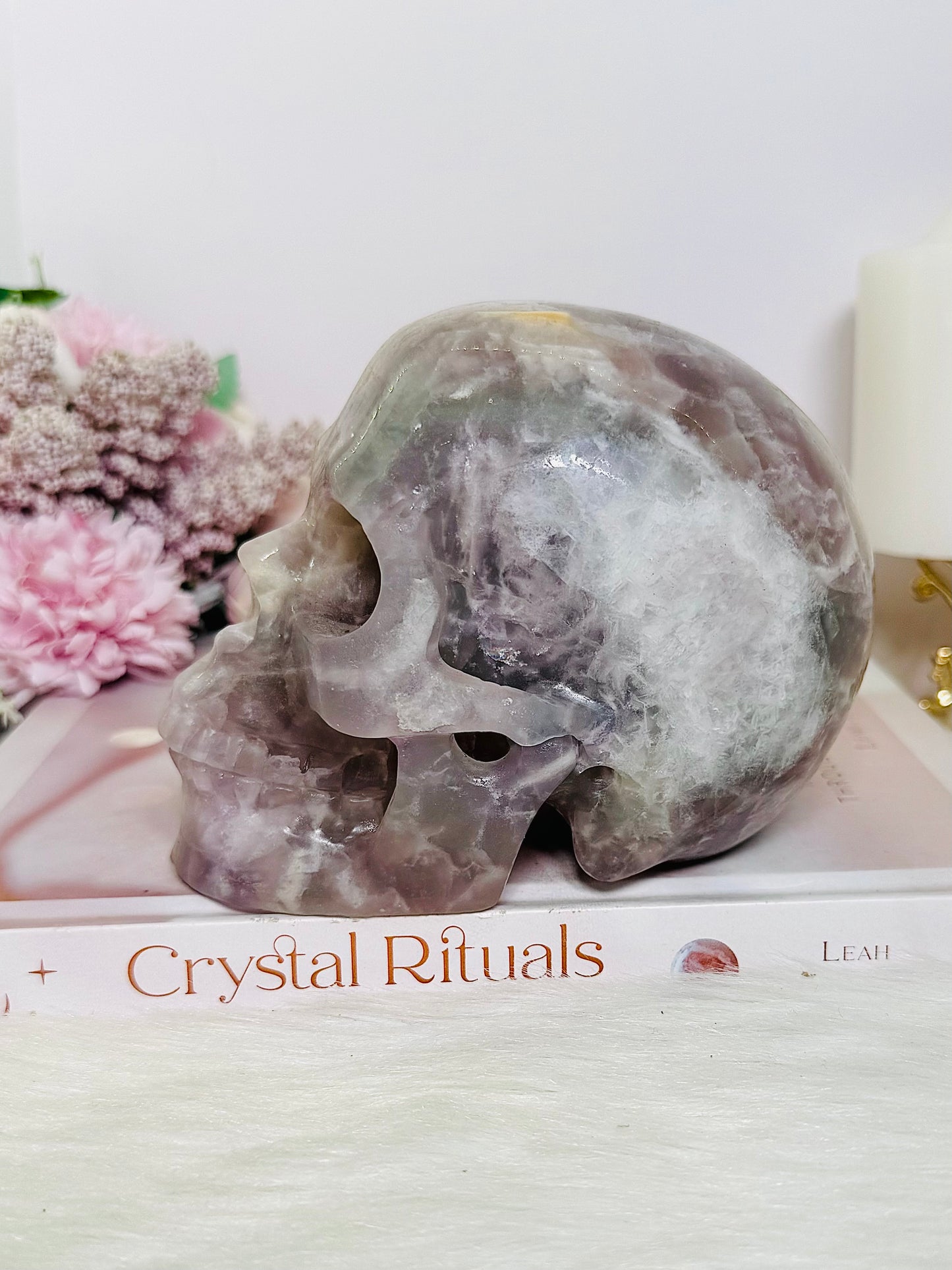 Huge 1.59KG Pastel Fluorite Carved Skull