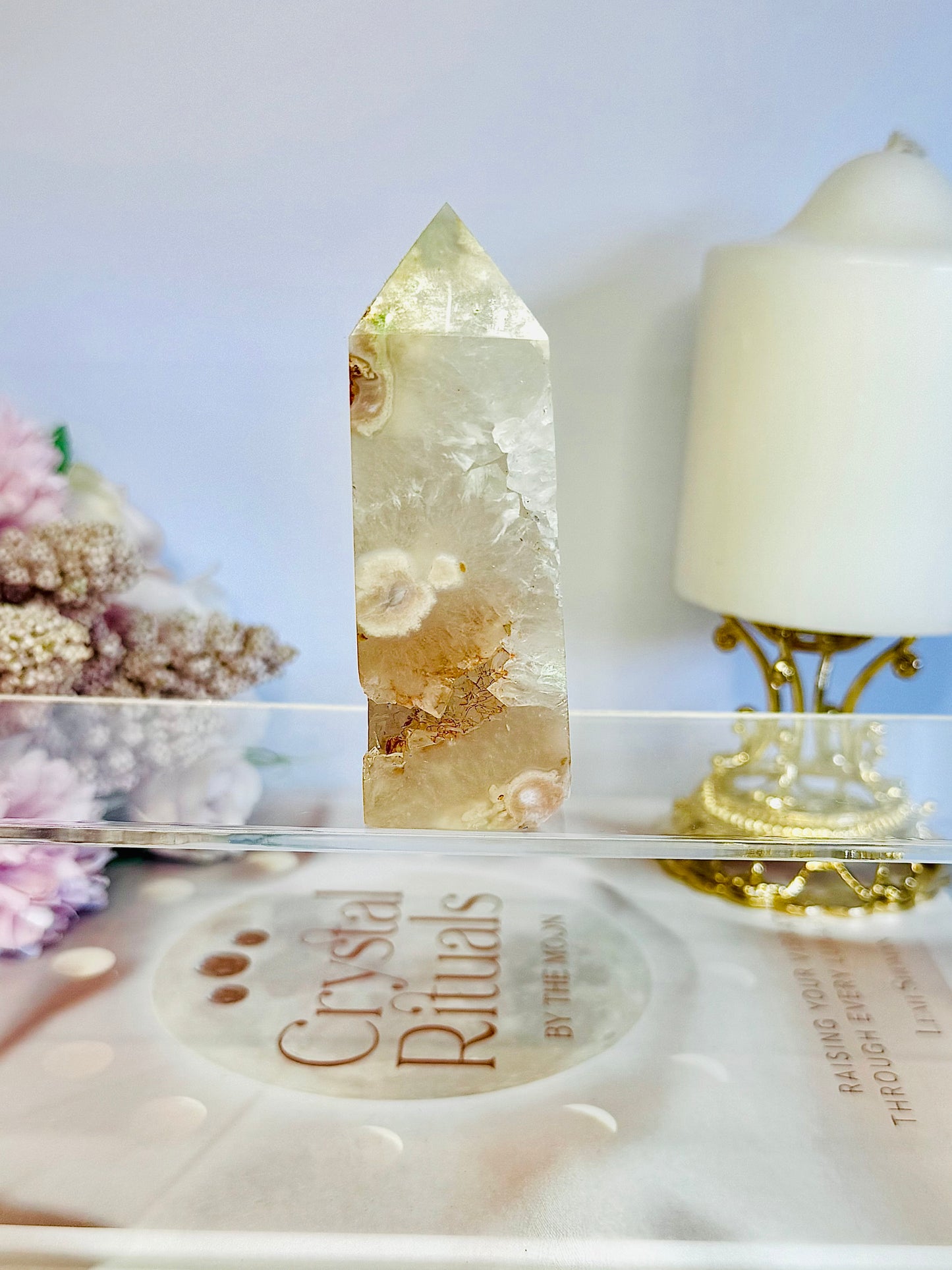 Druzy Flower Agate Tower 8.5cm
