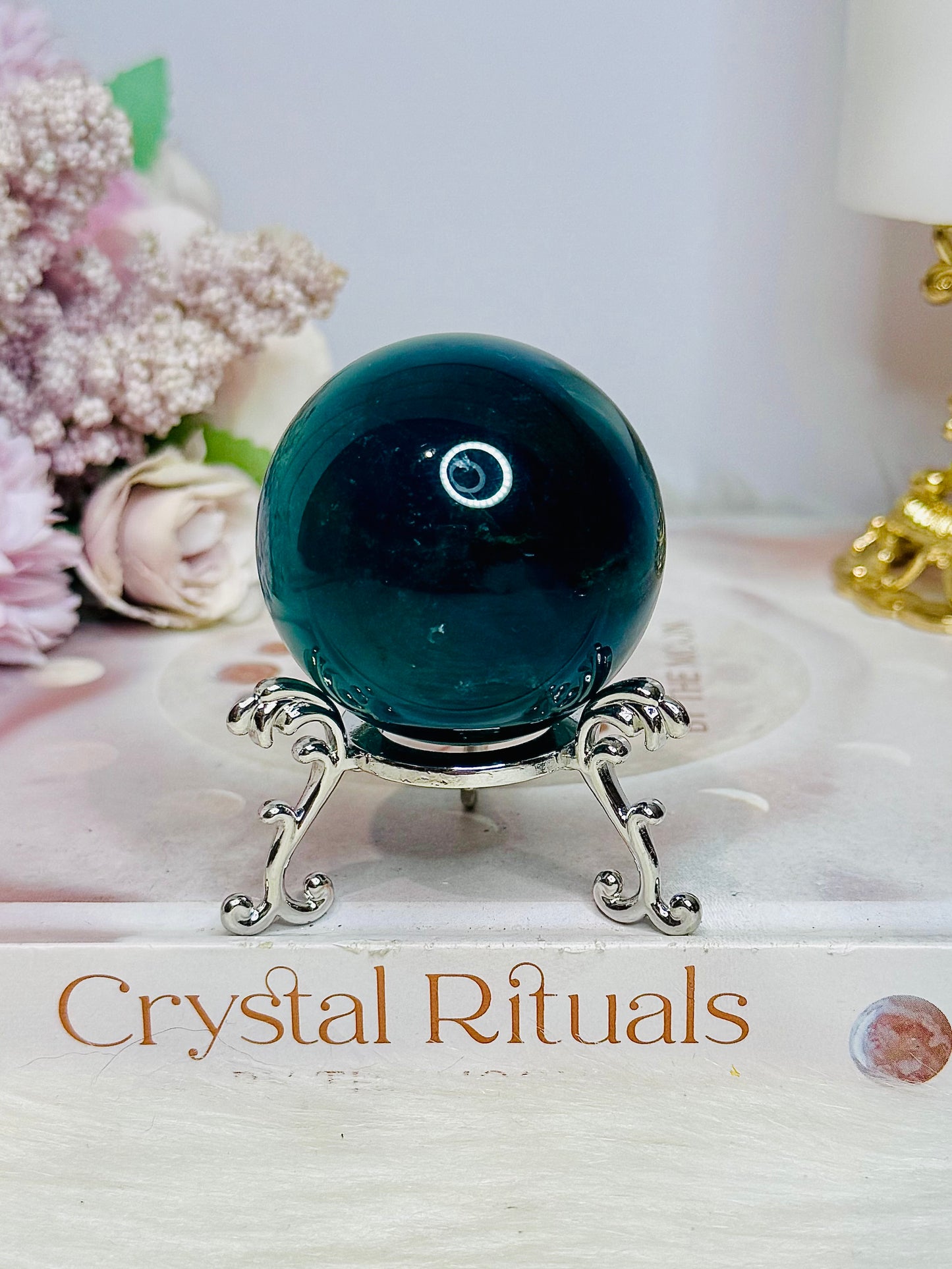 Rare Blue Fluorite Sphere on Stand 160g