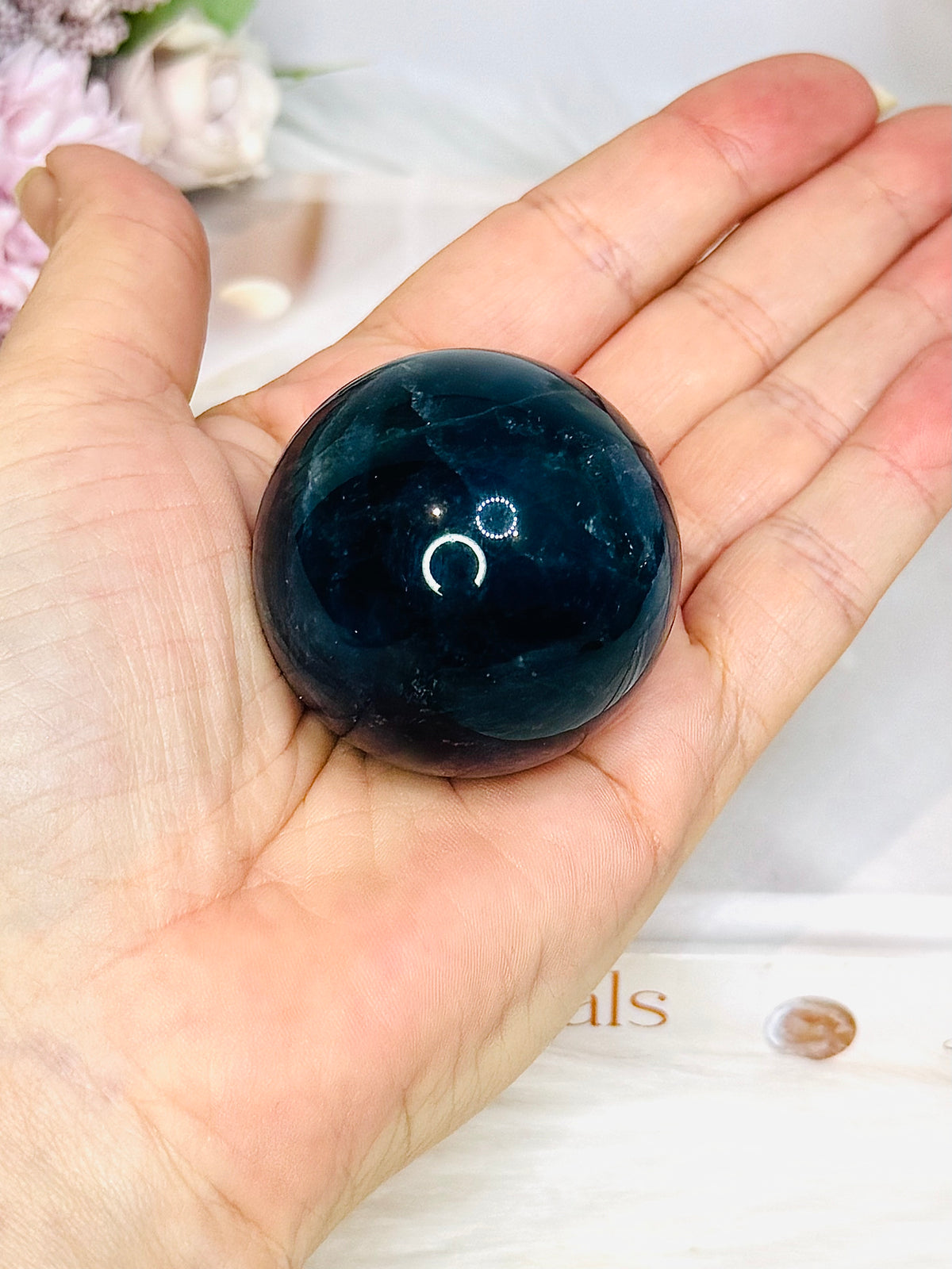 Rare Blue Fluorite Sphere on Stand 142g