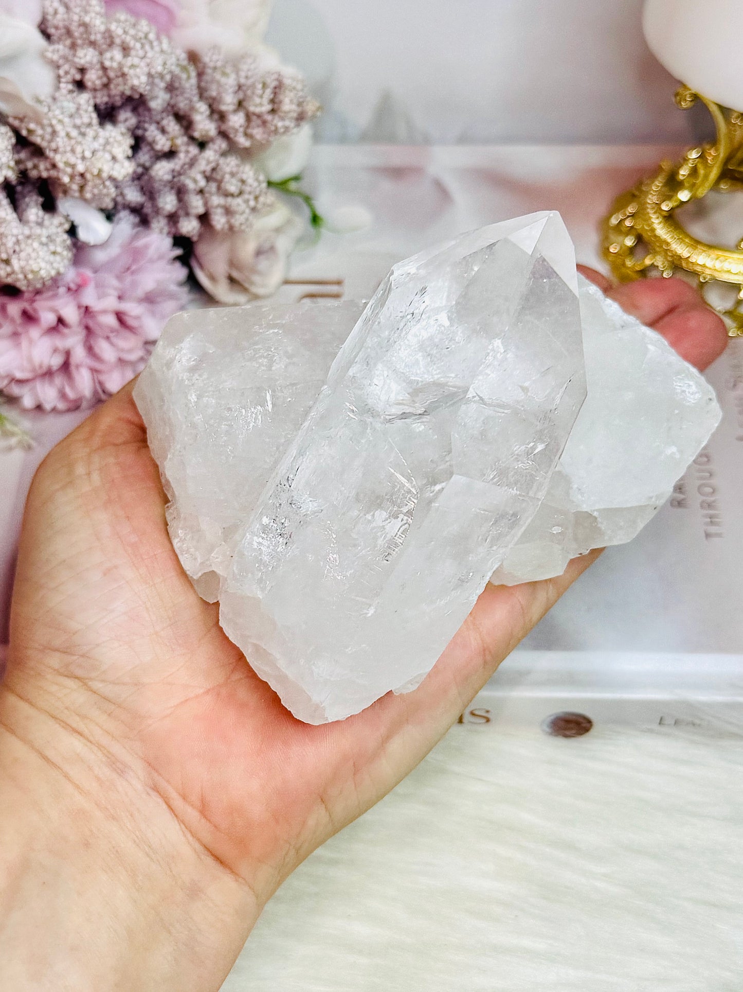 High Grade Large Natural Clear Quartz Cluster Specimen 550grams