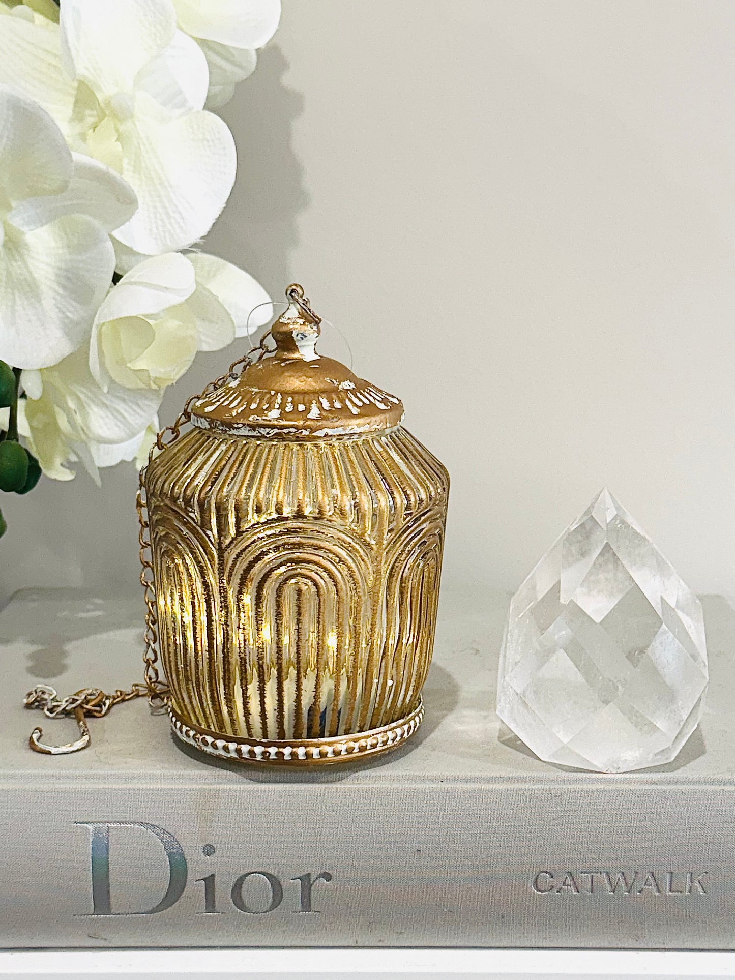 Glass Lantern Led Linear Gold/wash 15cm