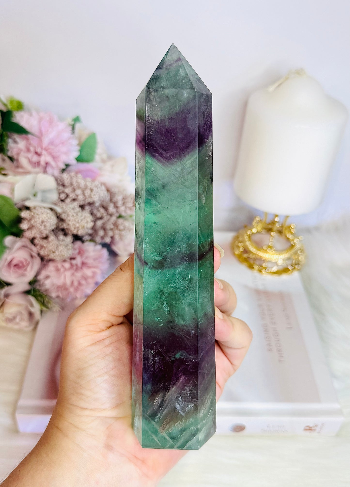 Rainbow Fluorite Large Chunky Tower 18cm