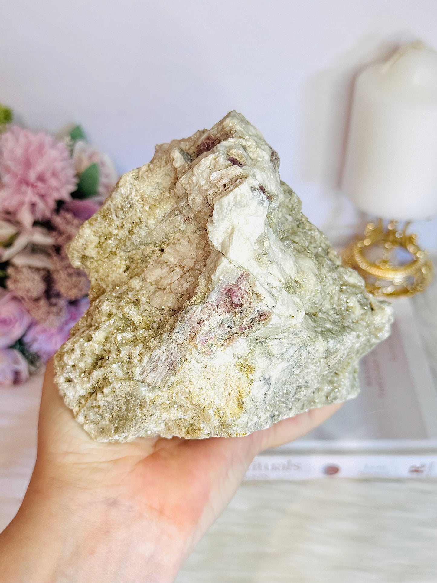 Pink Tourmaline Natural Large Sparkling Specimen | Freeform 1.48KG