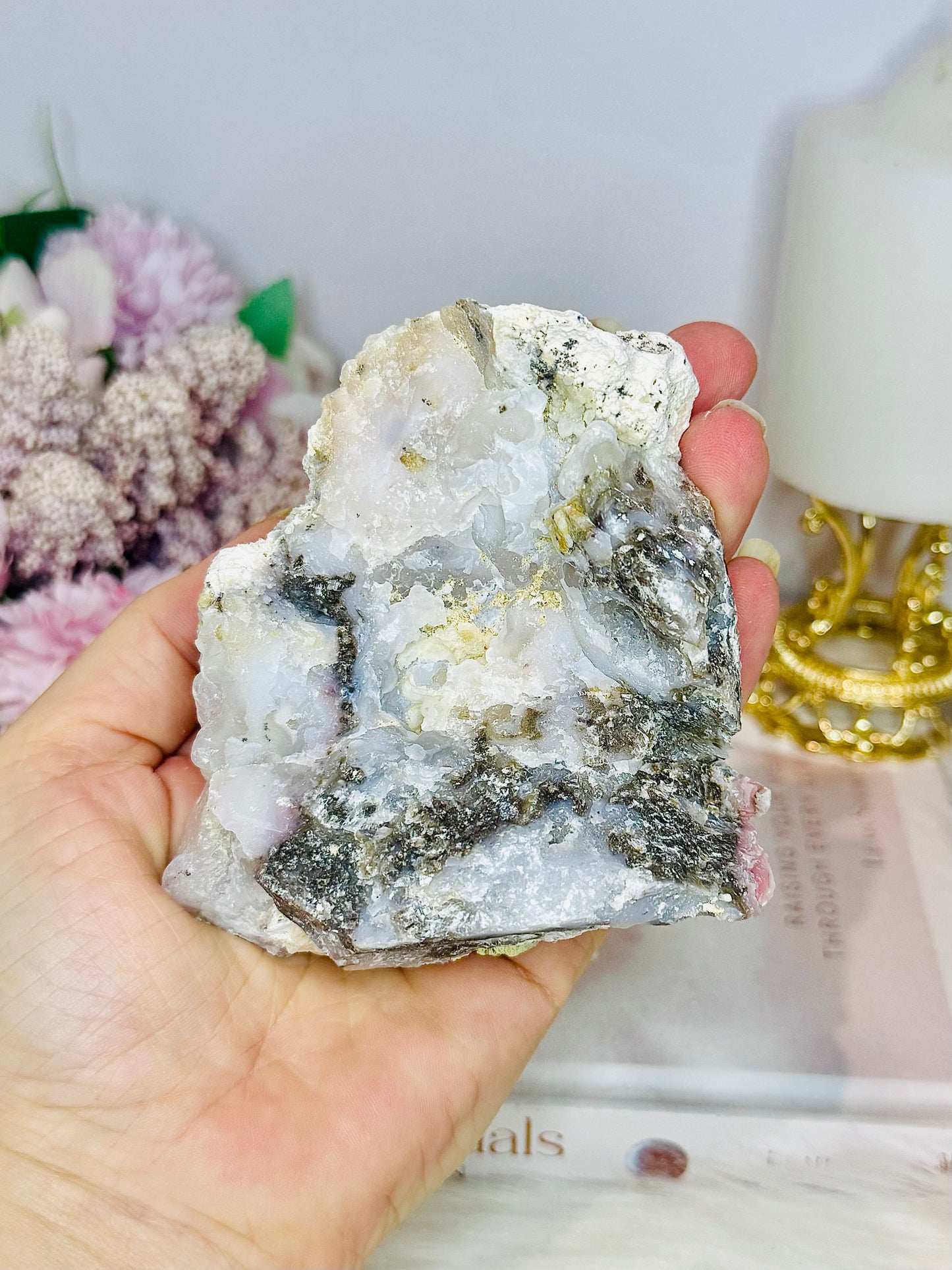 Natural Raw Large Pink Opal Specimen 10cm