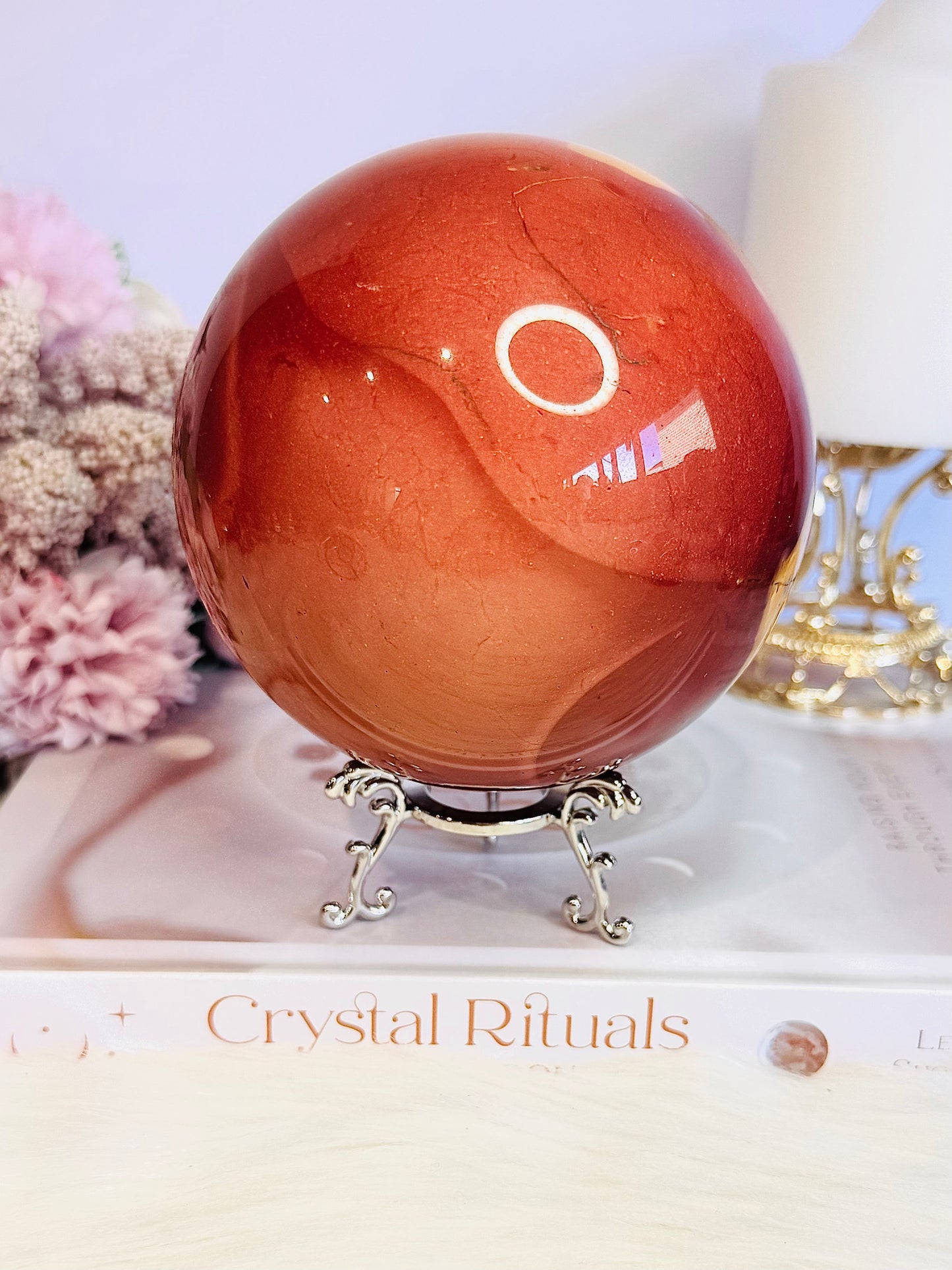 ⚜️ SALE ⚜️ Large 1.27KG Mookaite Jasper Sphere On Stand