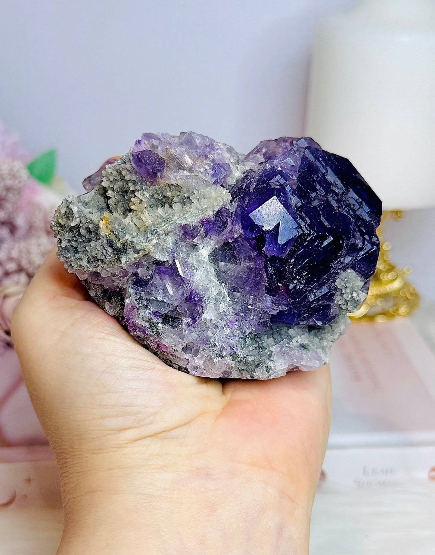 High Grade Purple Cubed Fluorite Natural Specimen 392g