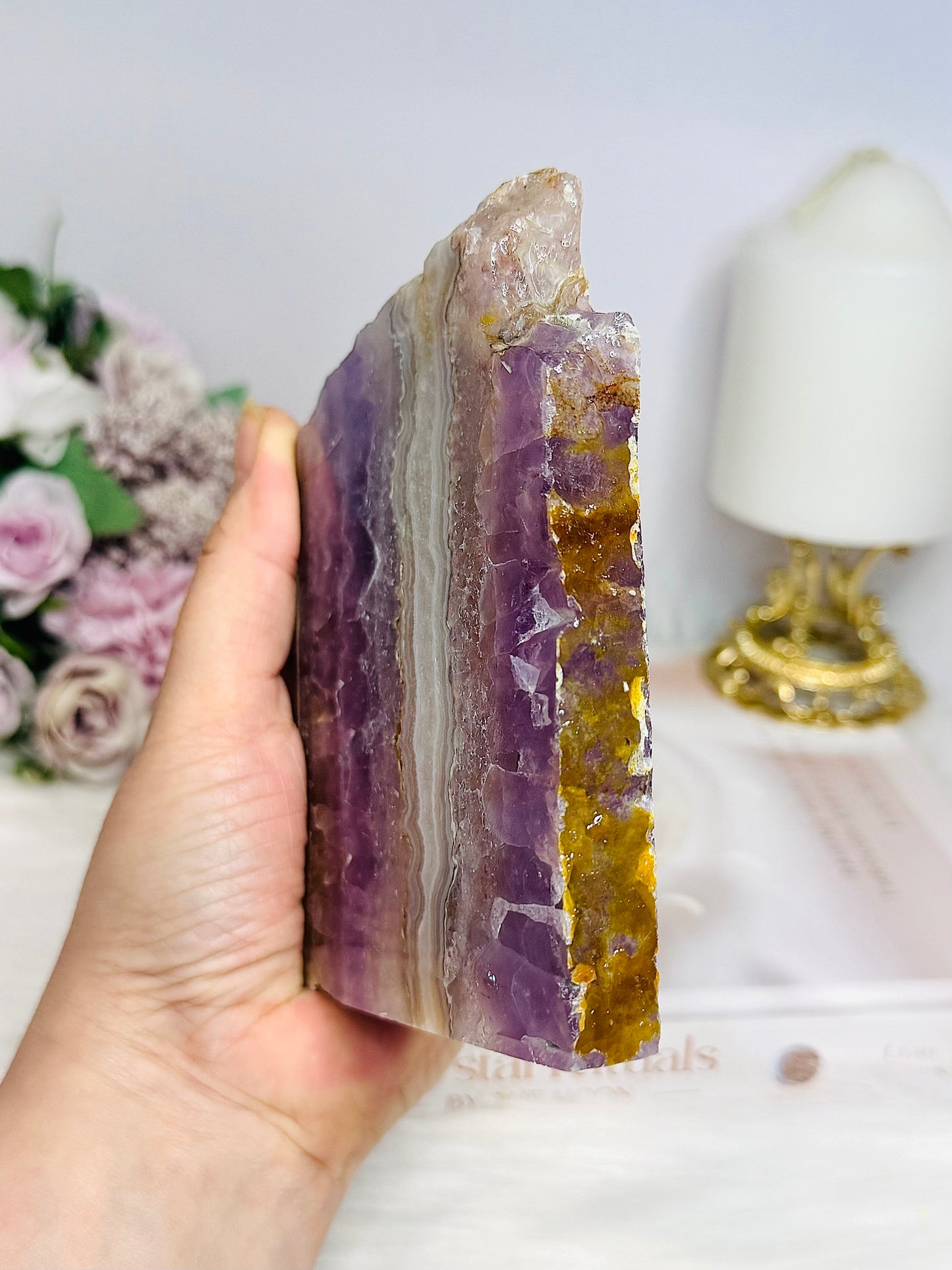 Natural Crazy Lace Amethyst Slab 12cm