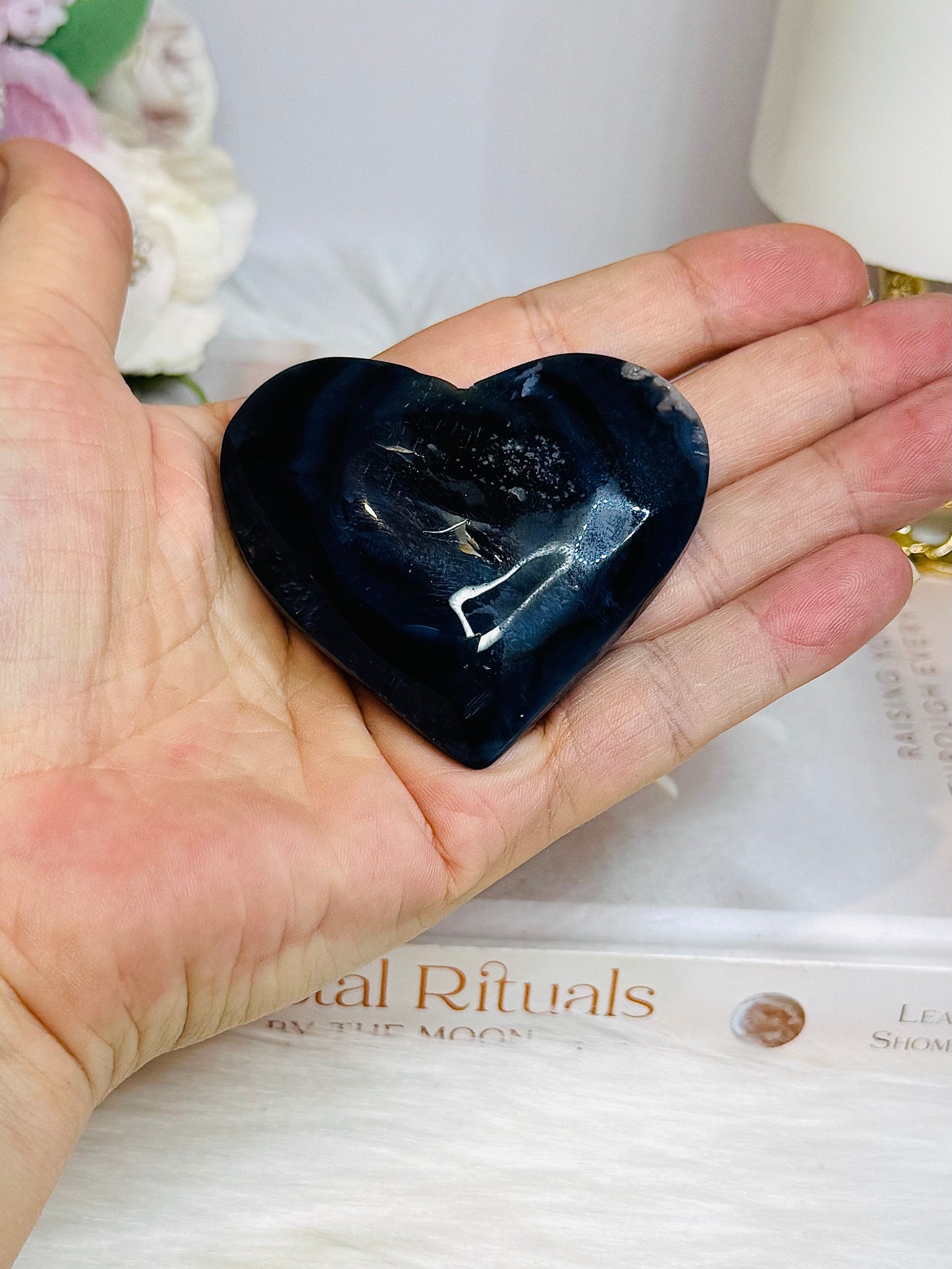 Black Agate Heart 6cm