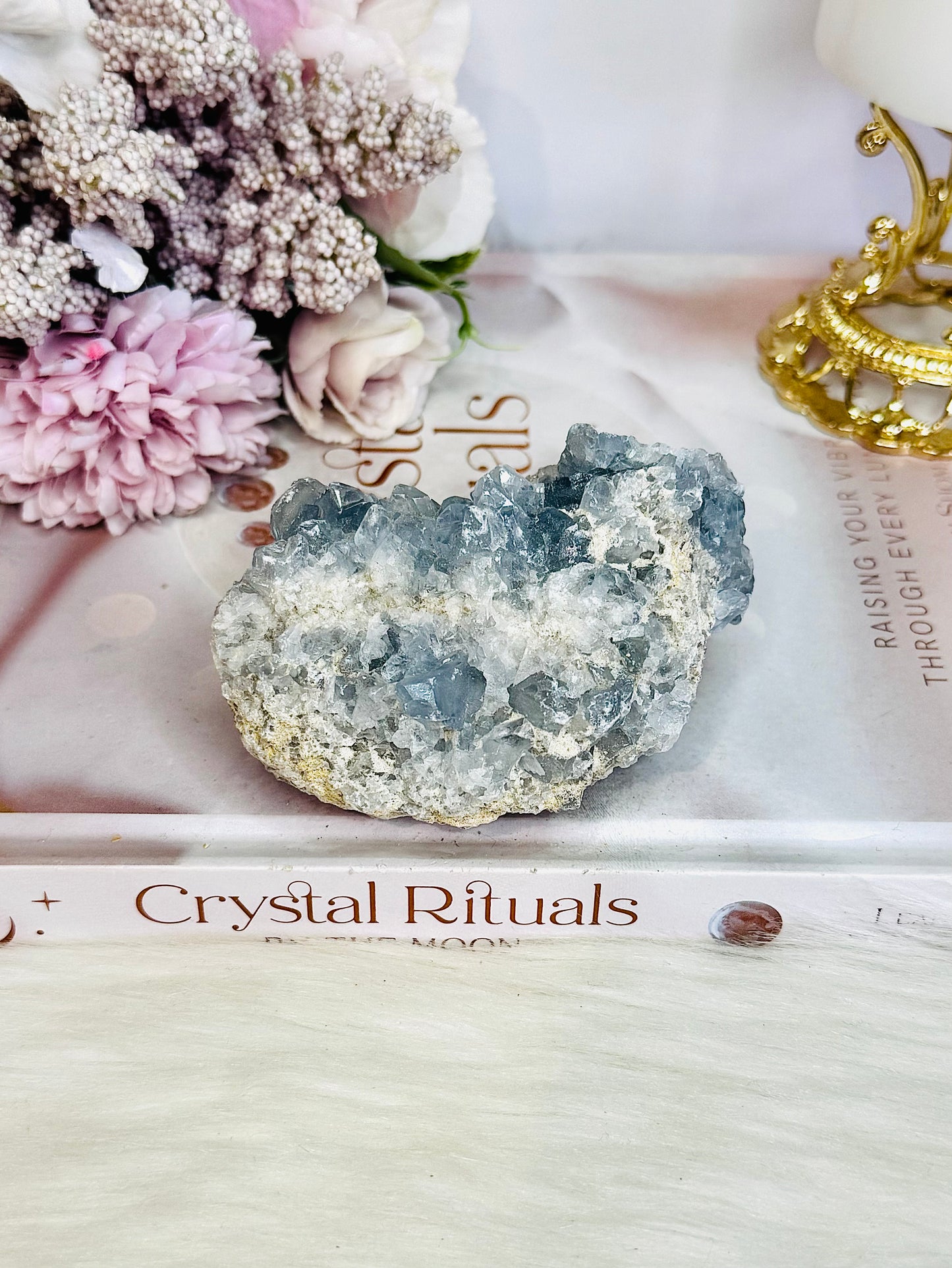 Natural Blue Celestite Cluster 381grams