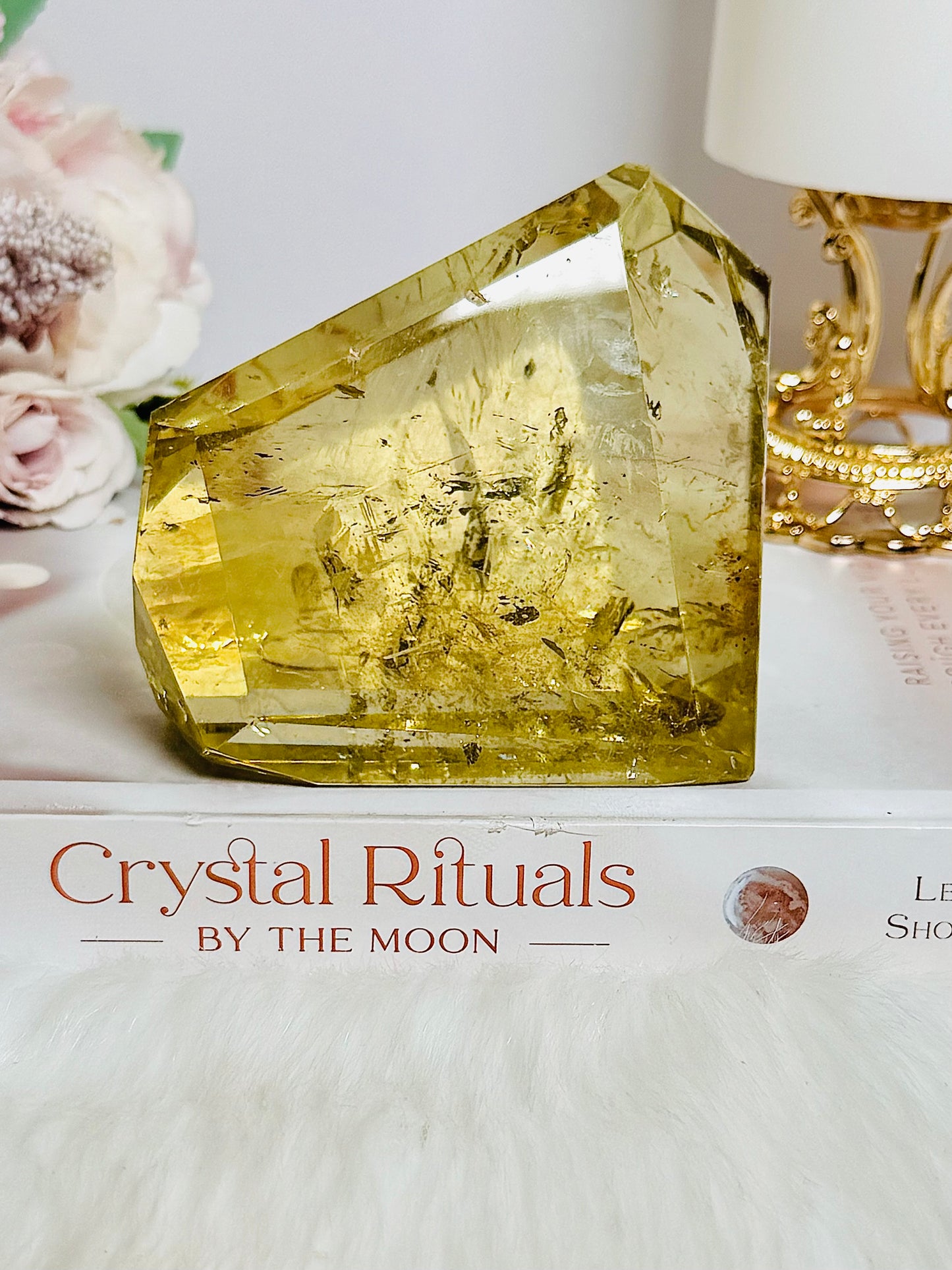 Spectacular Large 456gram 9cm Citrine Freeform with Rainbows