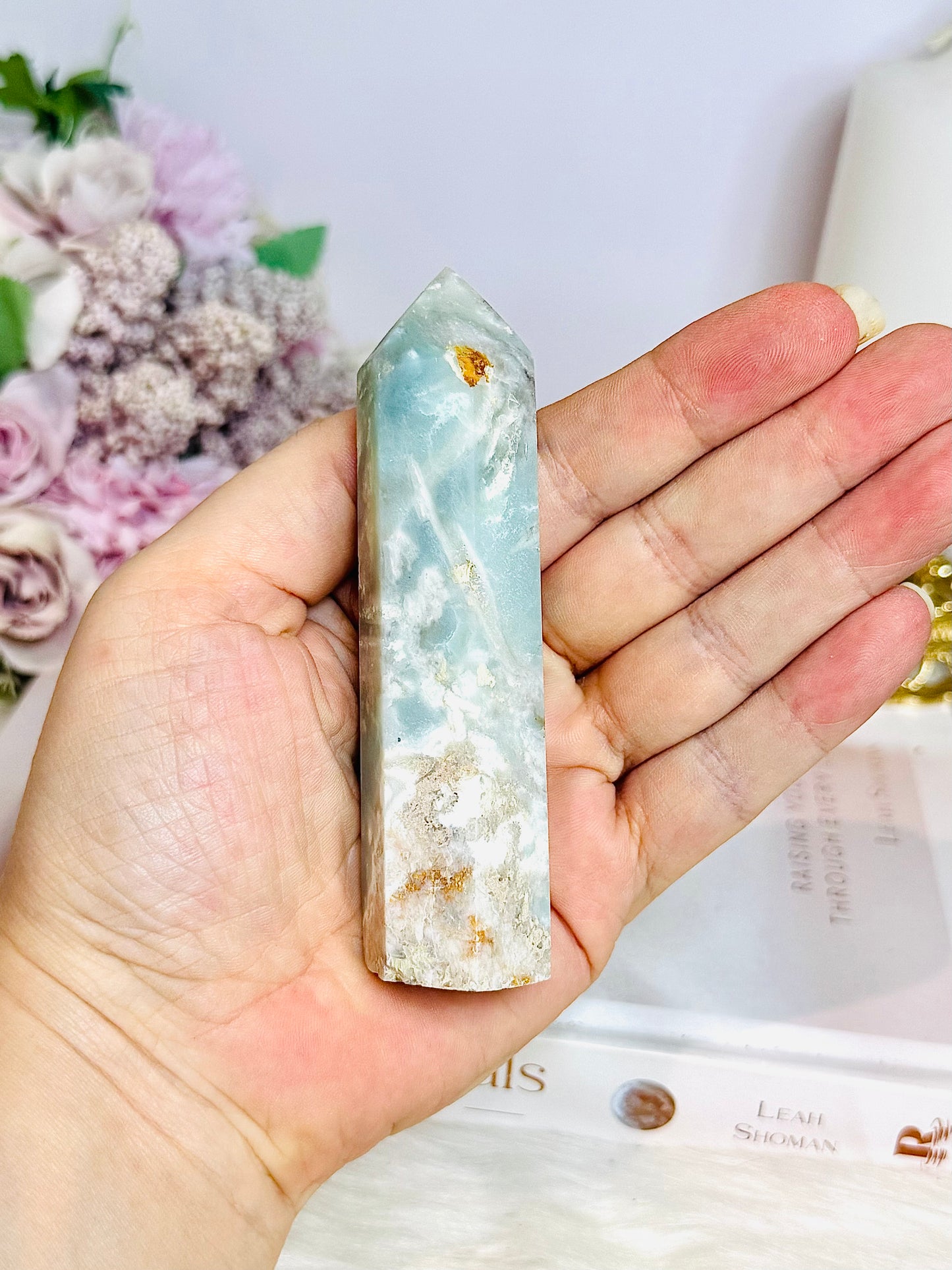Sky Blue Quartz Tower 10cm