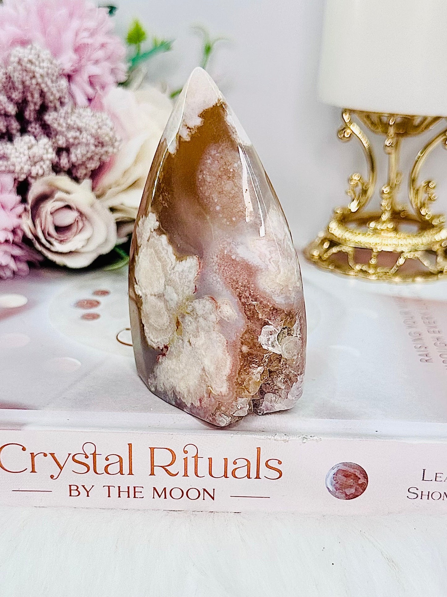 Flower Agate Druzy Flame | Freeform 10cm