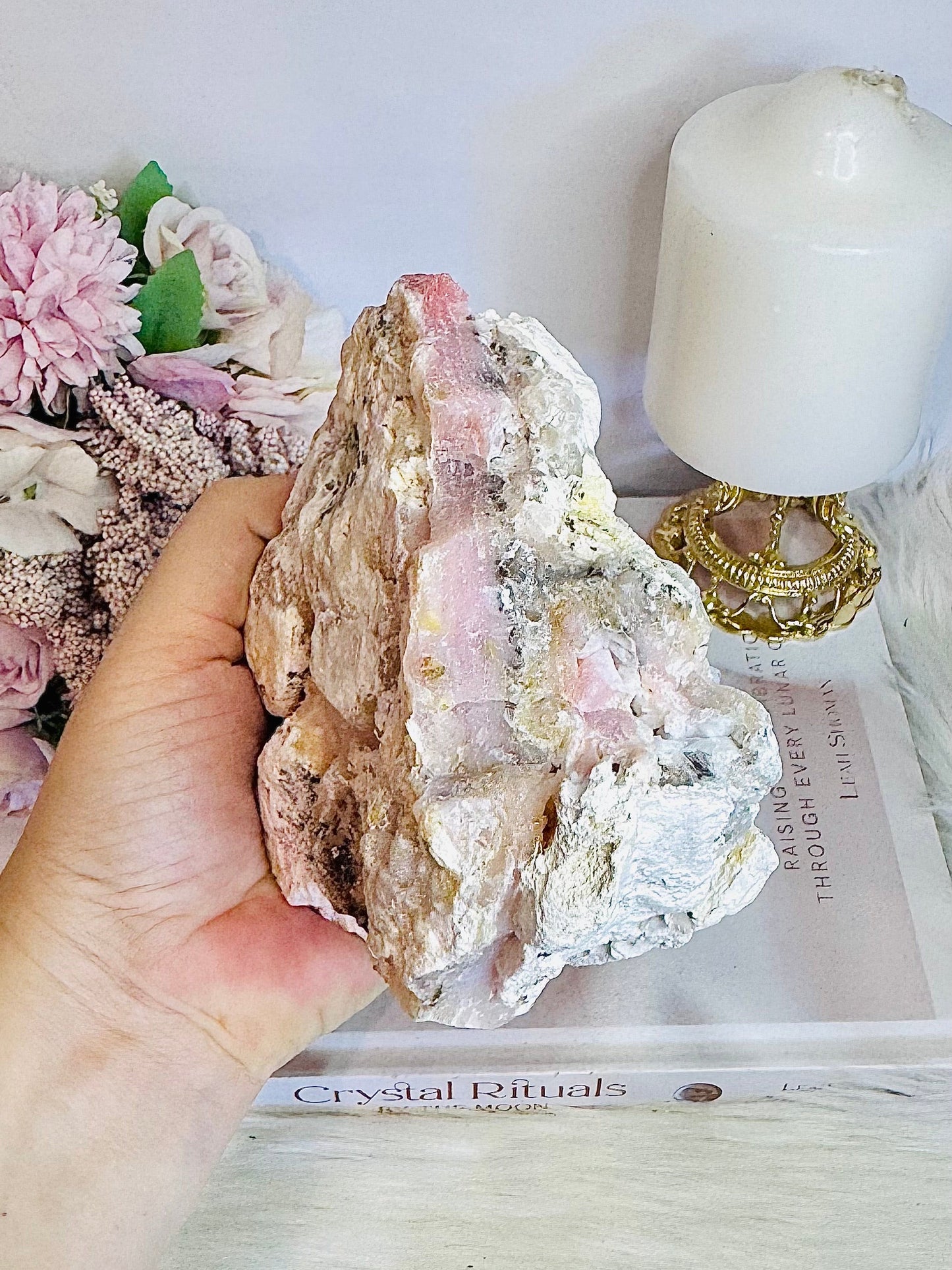 Raw Natural Large Pink Opal Specimen 496grams