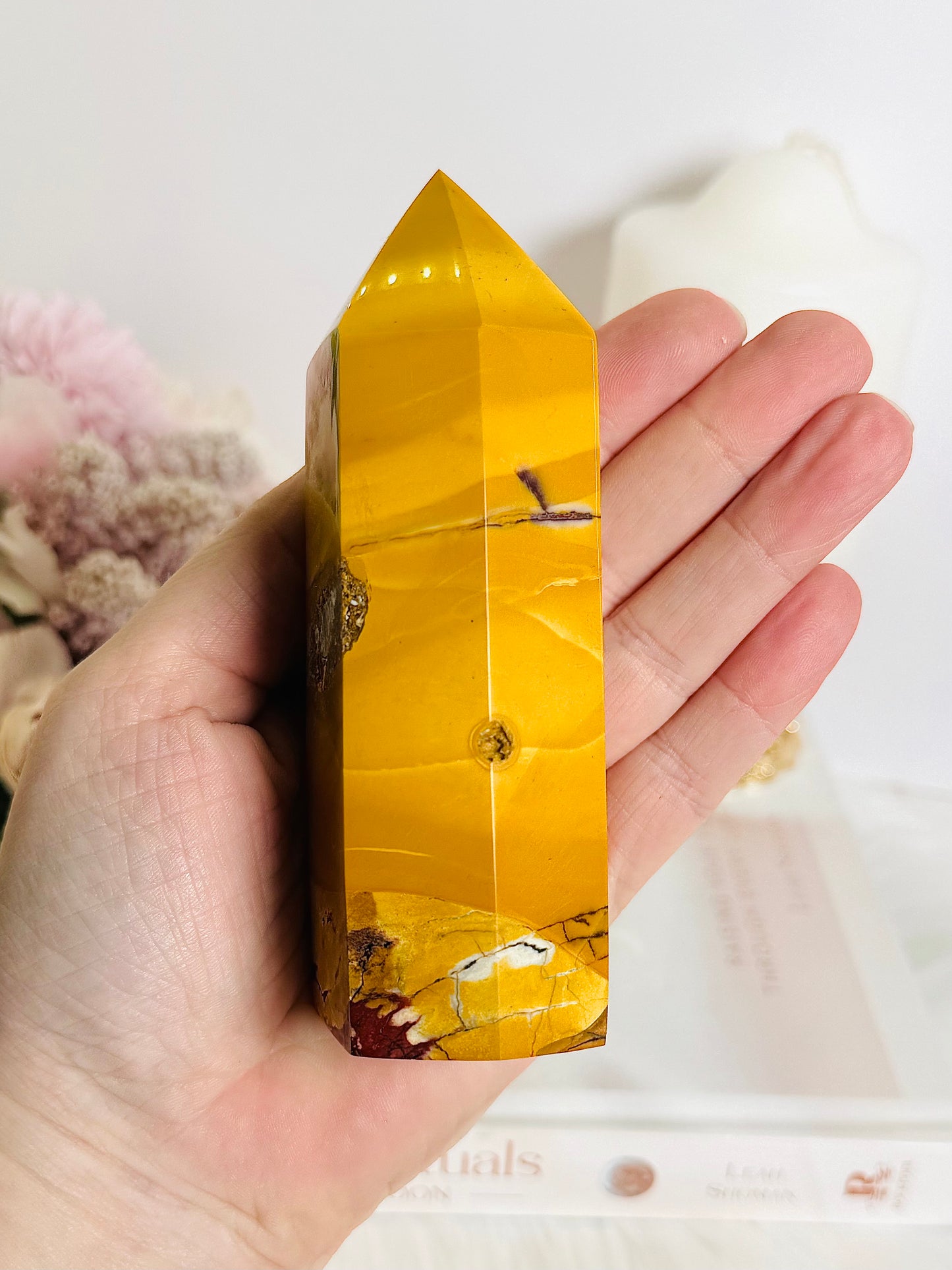 Large Chunky Mustard Mookaite Jasper Tower 12cm