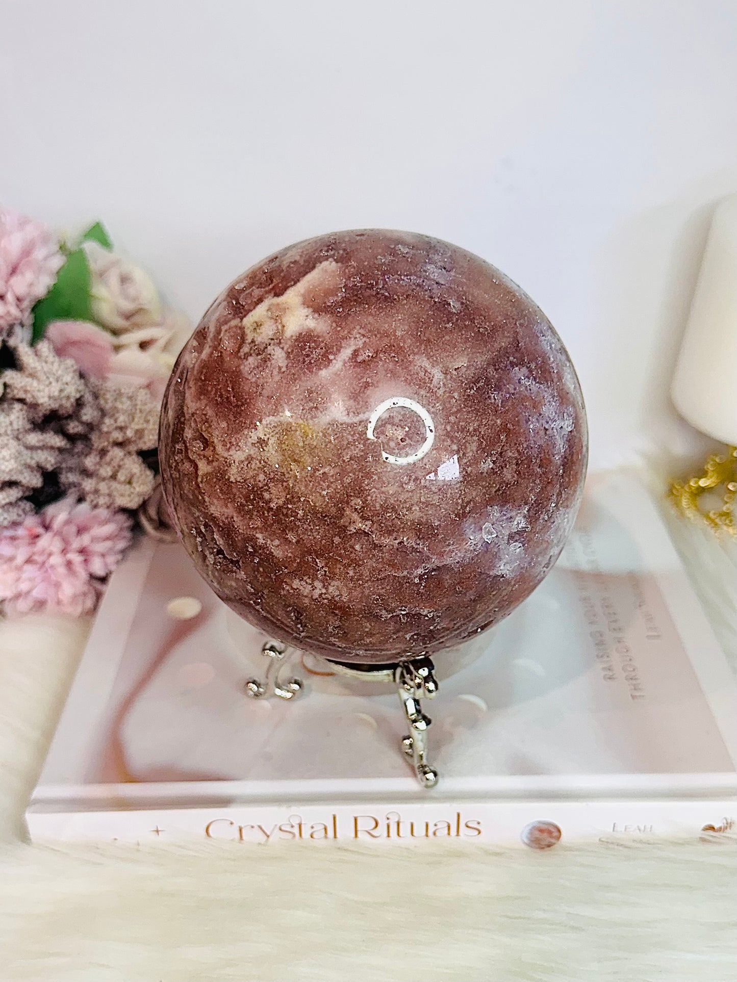 STATEMENT PIECE ~ The Most Spectacular High Grade Classy & Fabulous Huge Druzy Pink Amethyst Sphere From Brazil On Stand