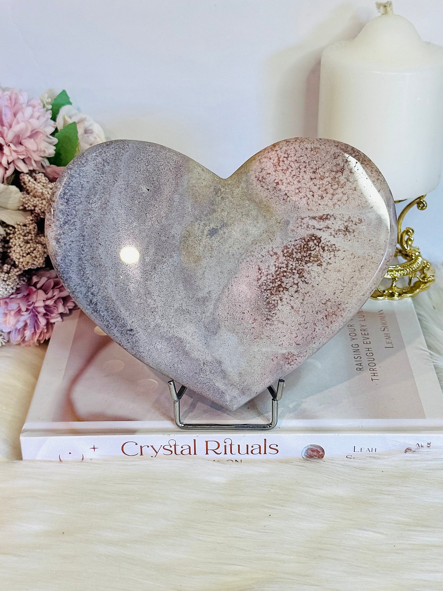WOW!!! Classy & Fabulous Huge Pink Amethyst Carved Chunky Heart 18cm Over 1KG