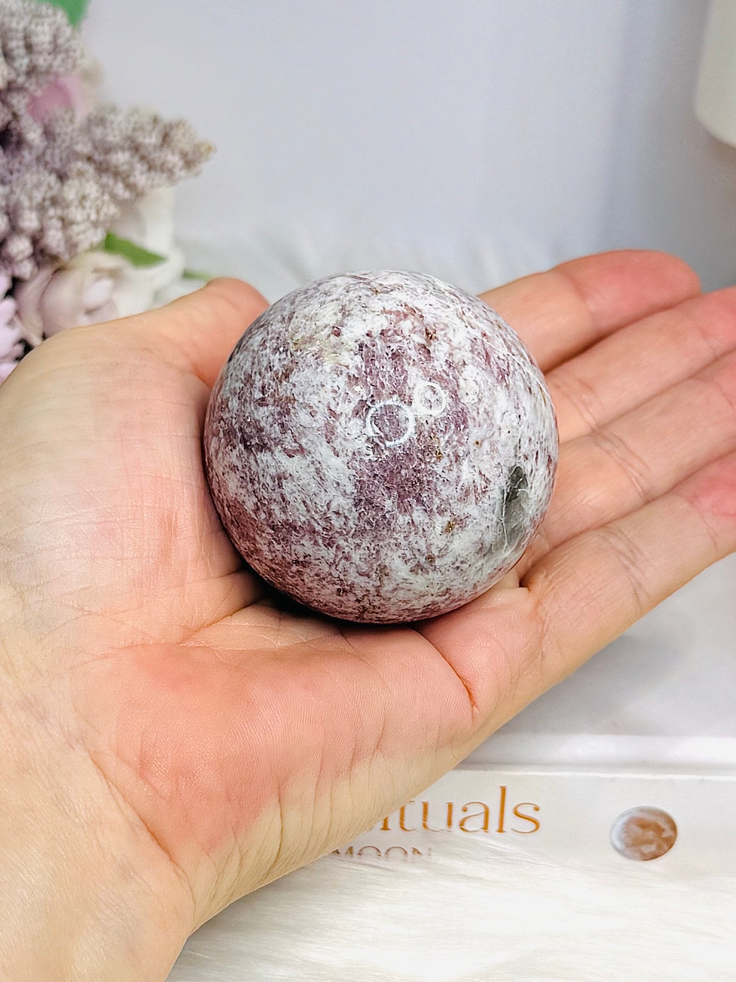 Pink Tourmaline Sphere on Stand 215g
