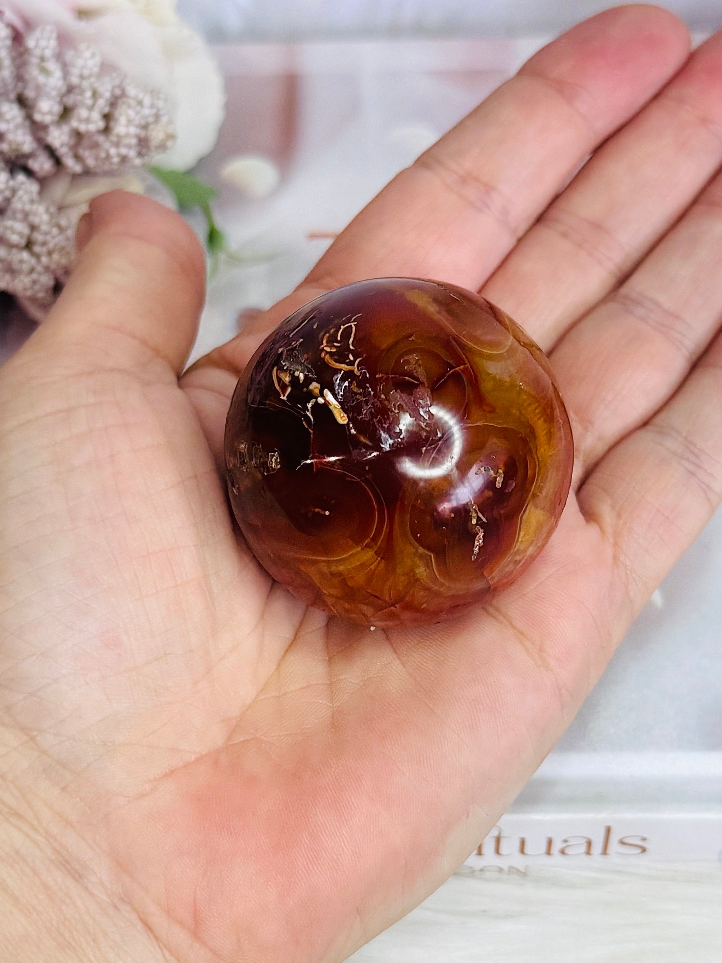 Carnelian Sphere on Small Stand 5cm