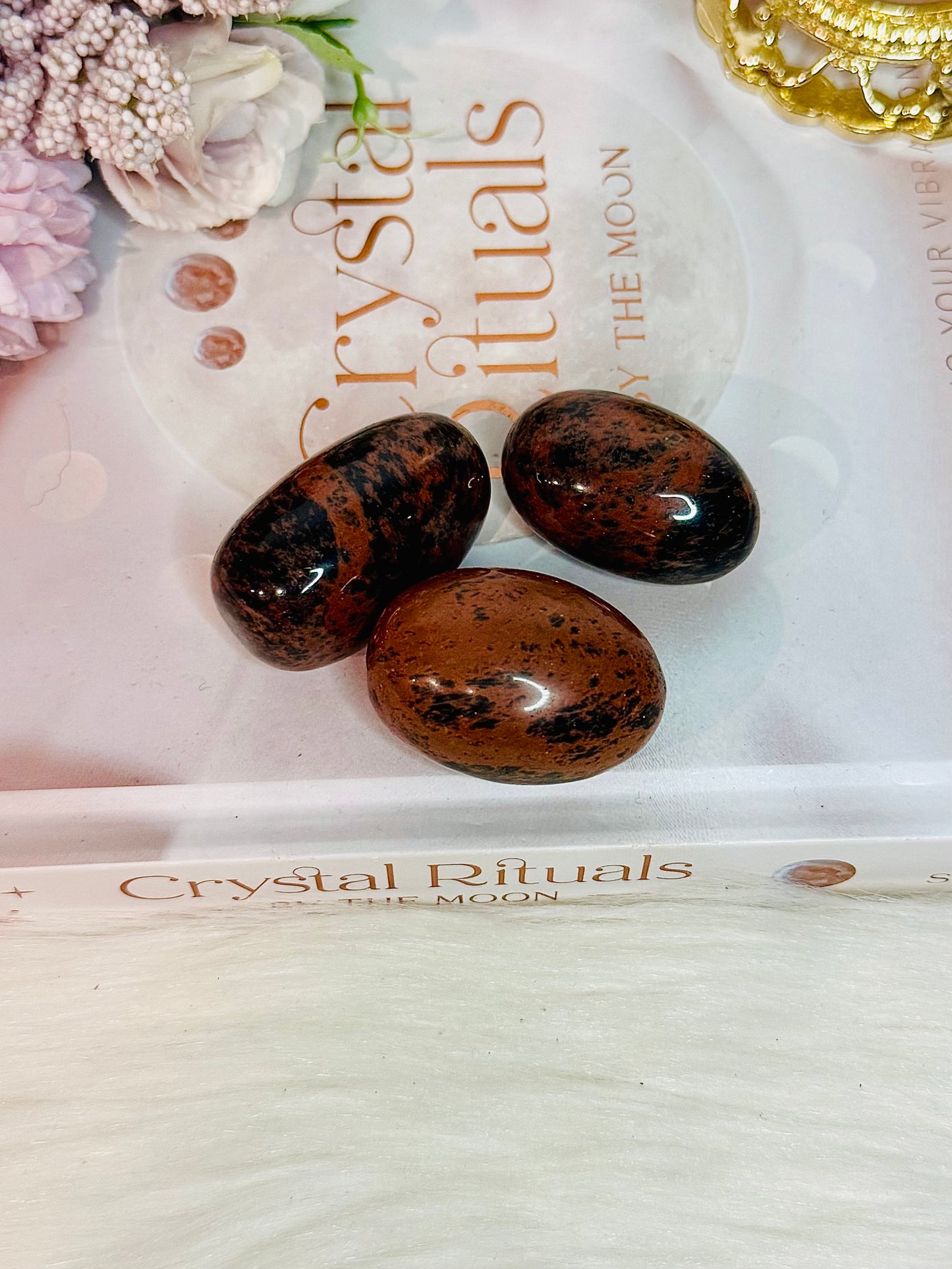 Set of 3 Mahogany Obsidian Large Tumbles