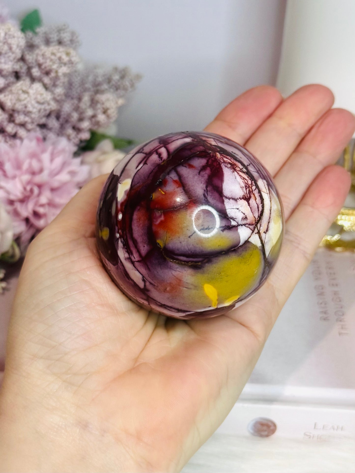 High Grade Mookaite Jasper Sphere on Stand 7cm