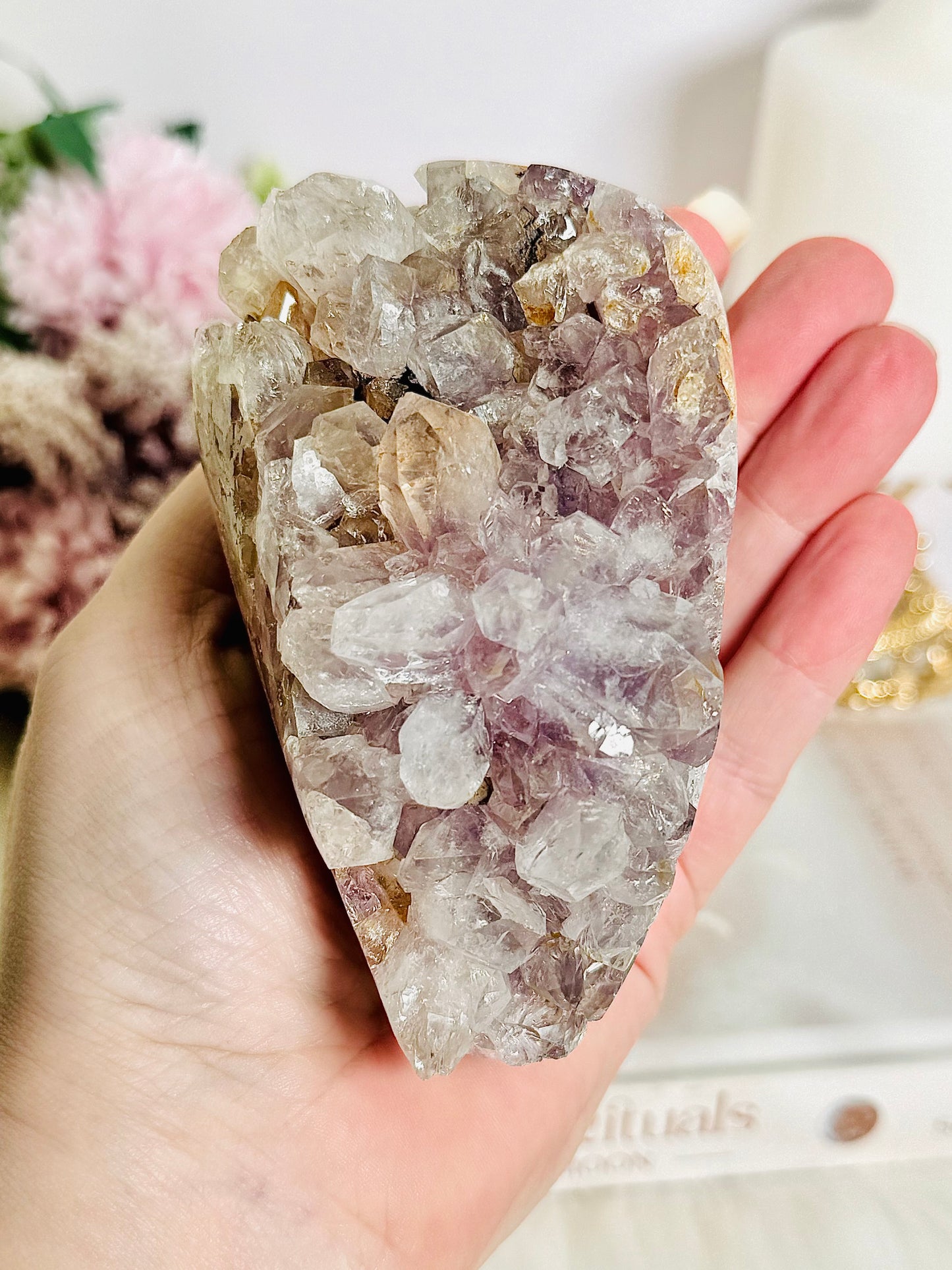 Classy & Fabulous Large 542gram Natural Druzy Pink Amethyst Freeform