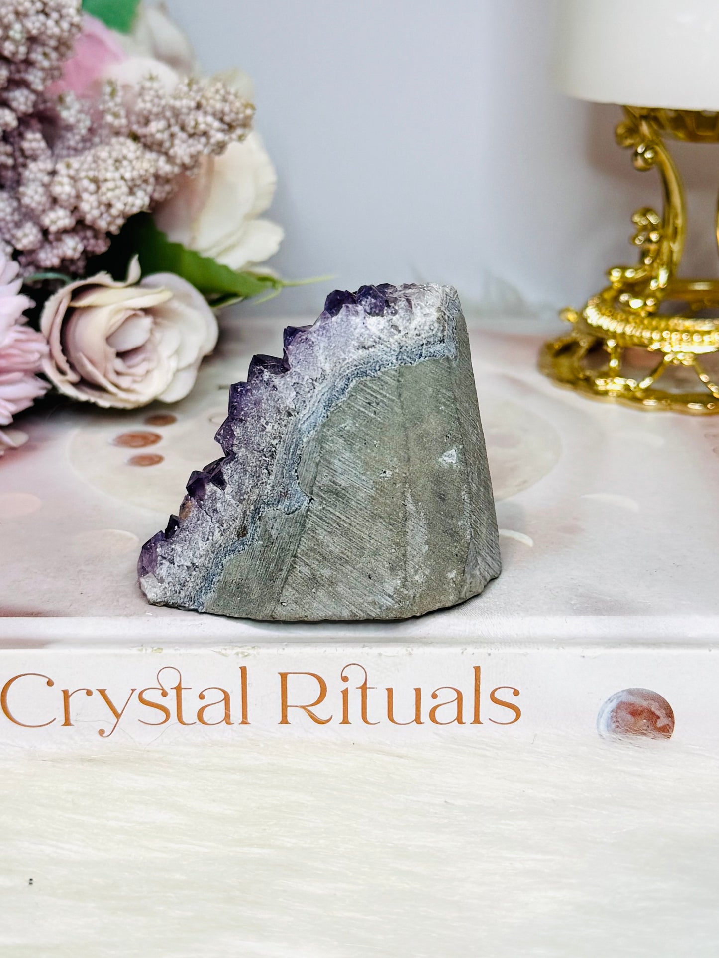 High Grade Deep Purple Amethyst Base Cut Cluster 7cm