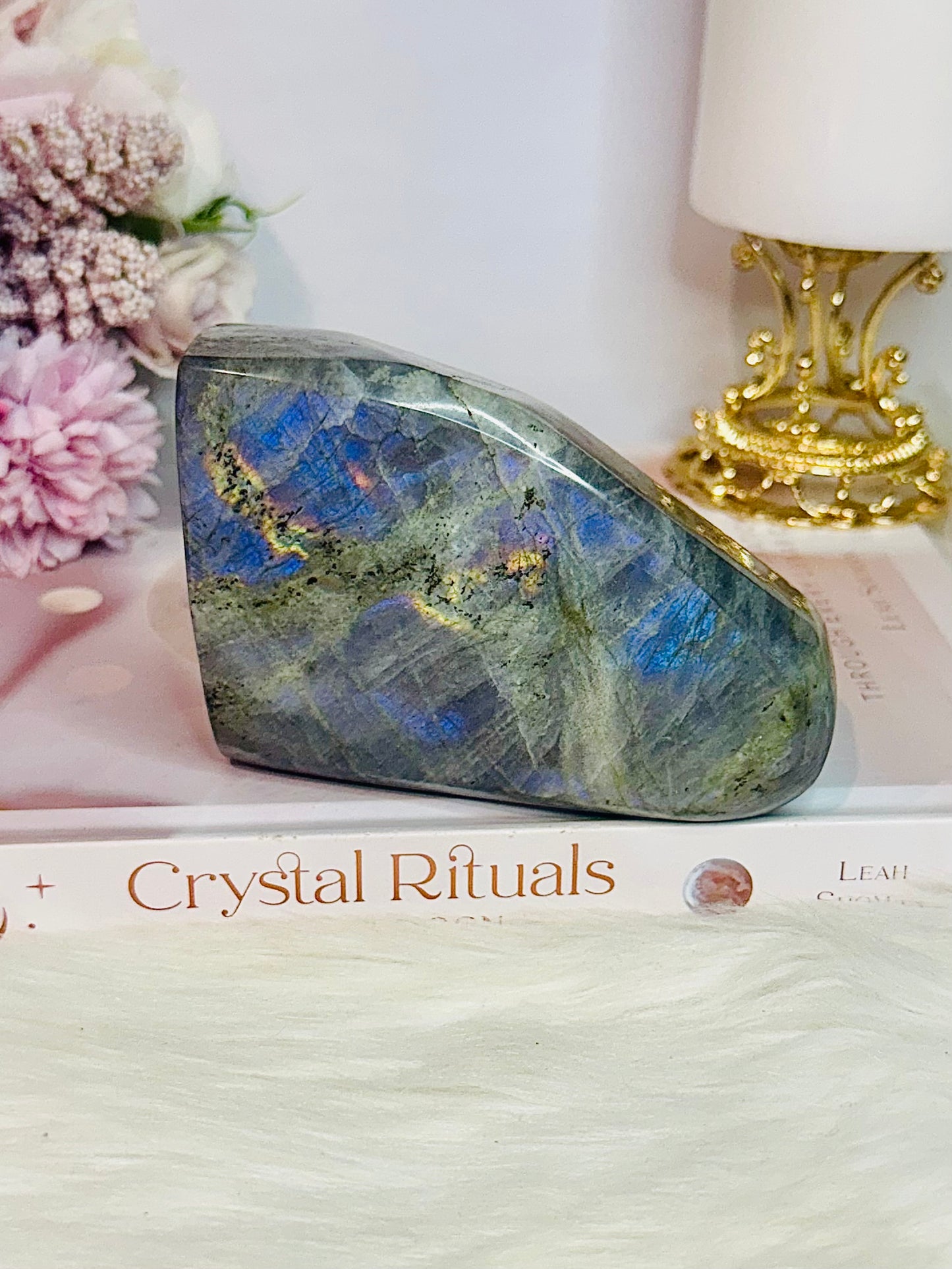 Natural Large Chunky Labradorite Polished Freeform 618gram With Beautiful Flash