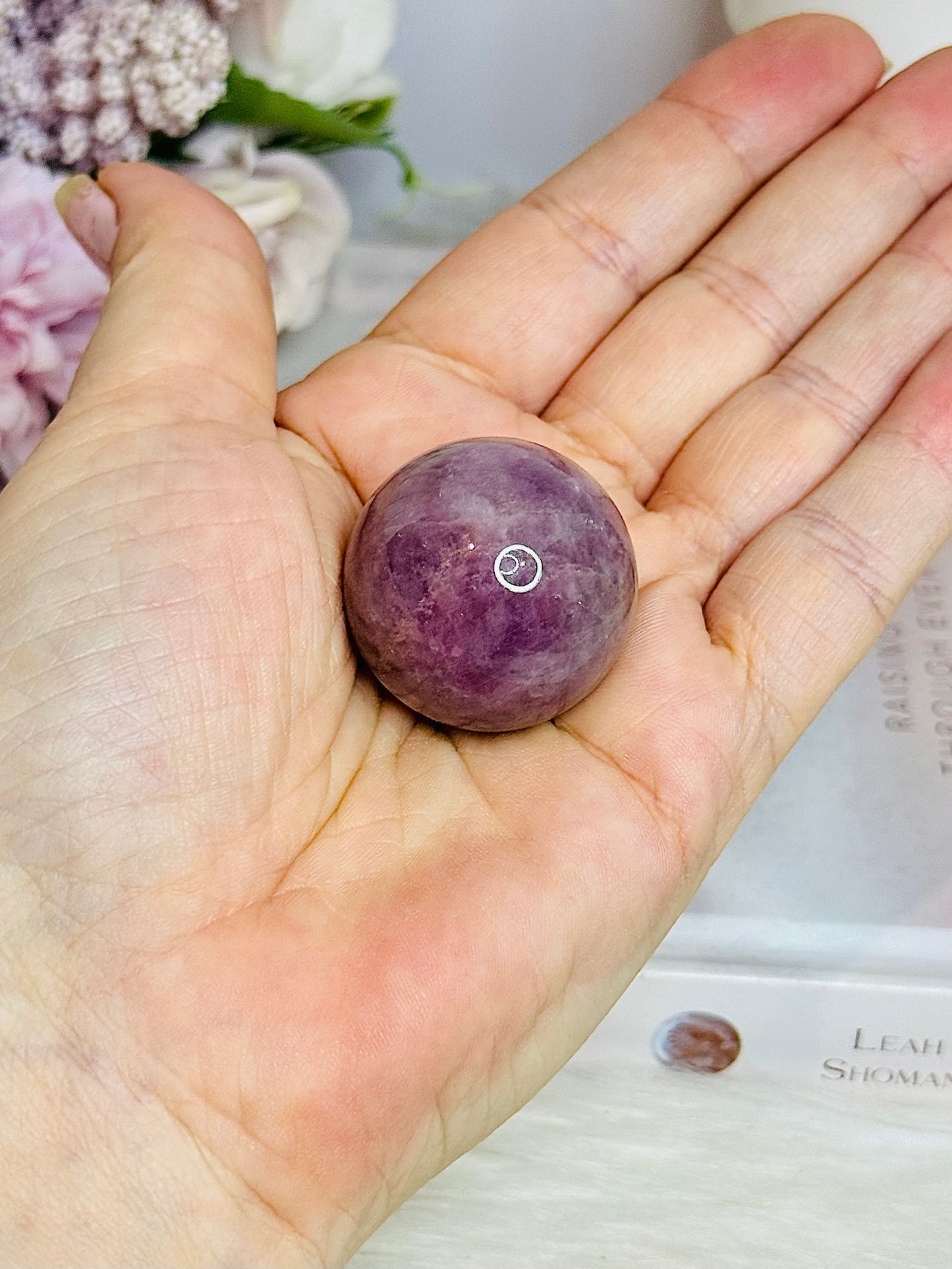 Small Lavender Rose Quartz Sphere On Stand