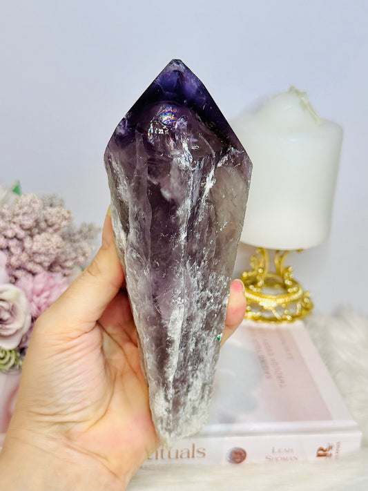 Large Amethyst Root | Dragon Tooth With Rainbows 18cm