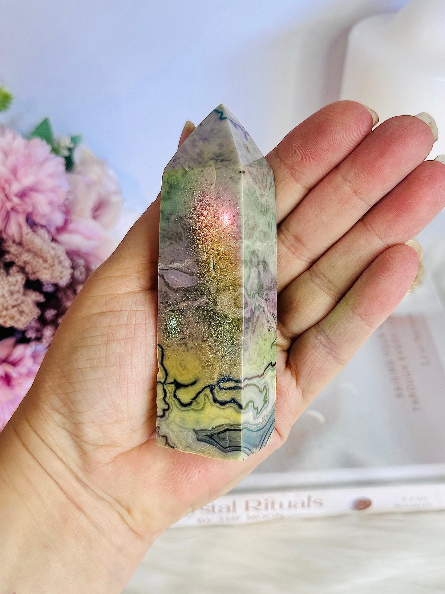 Stunning Angel Aura Chunky 10.5cm Picasso Jasper Tower