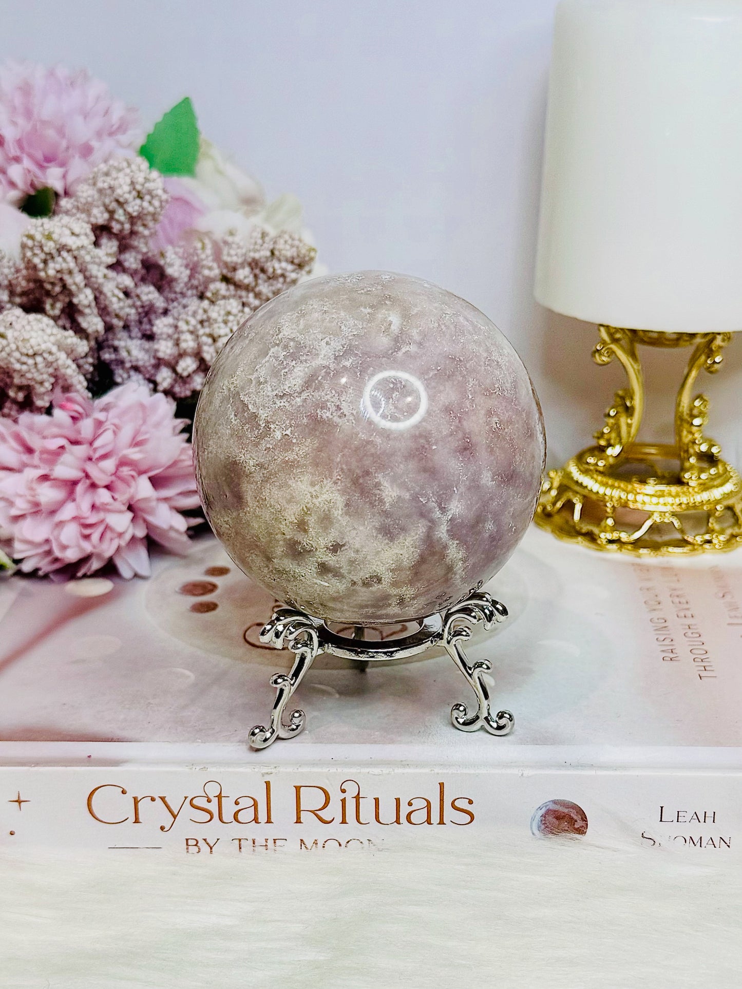 Large Pink Amethyst Sphere on Stand 466g