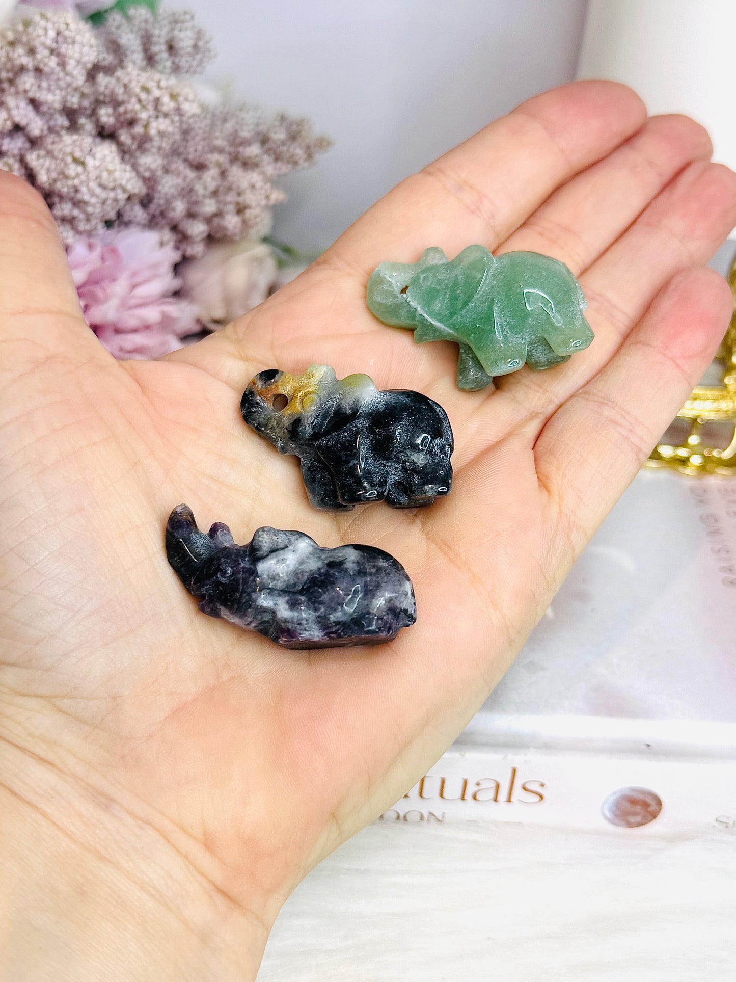 Set of 3 Small Animal Carvings
