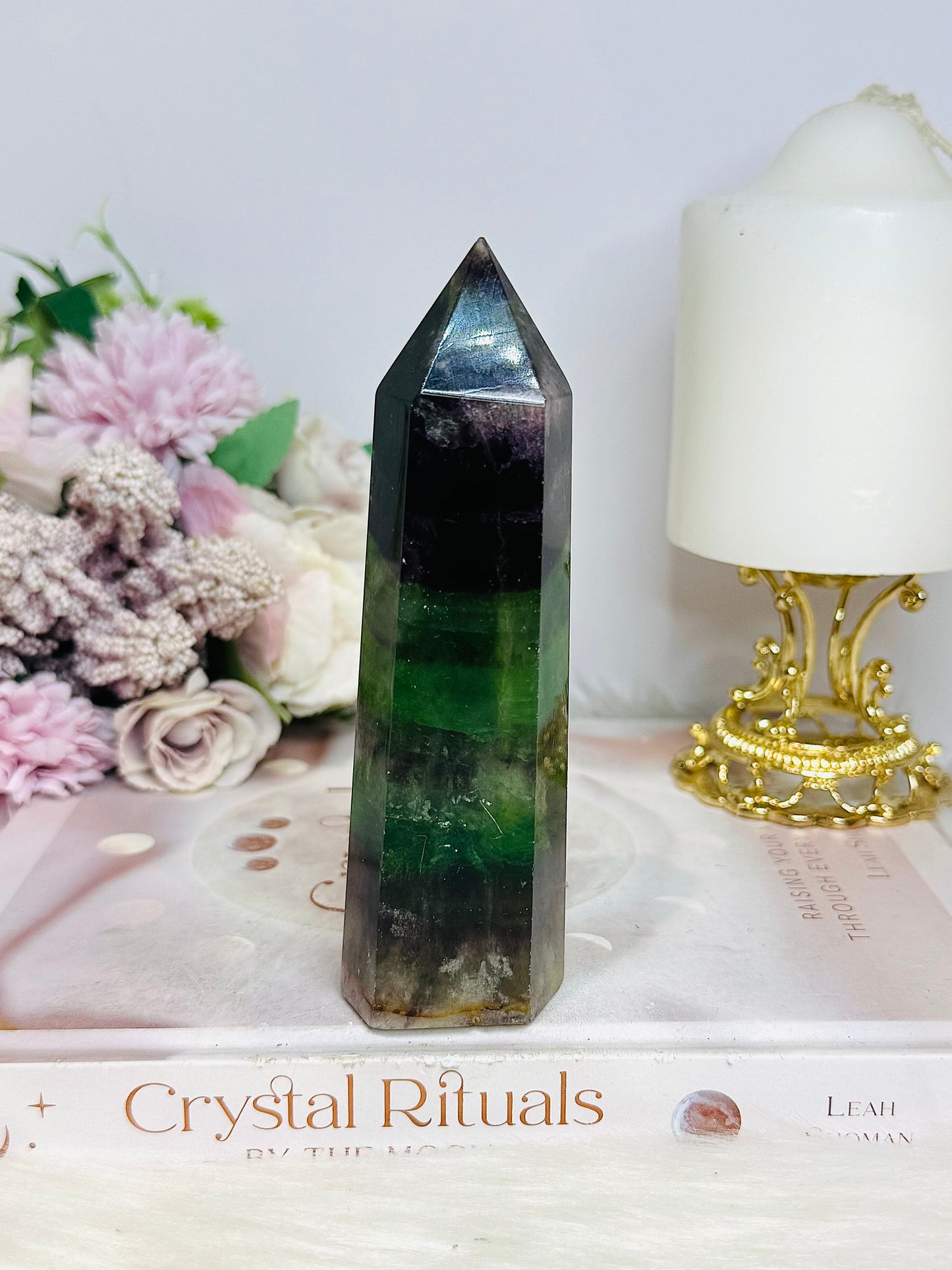 Chunky Rainbow Fluorite Tower 13cm