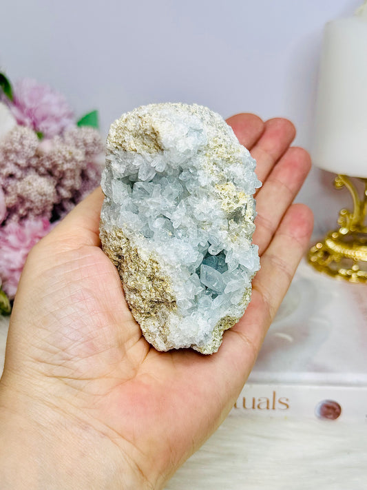 Natural Blue Celestite Specimen Cluster 410g