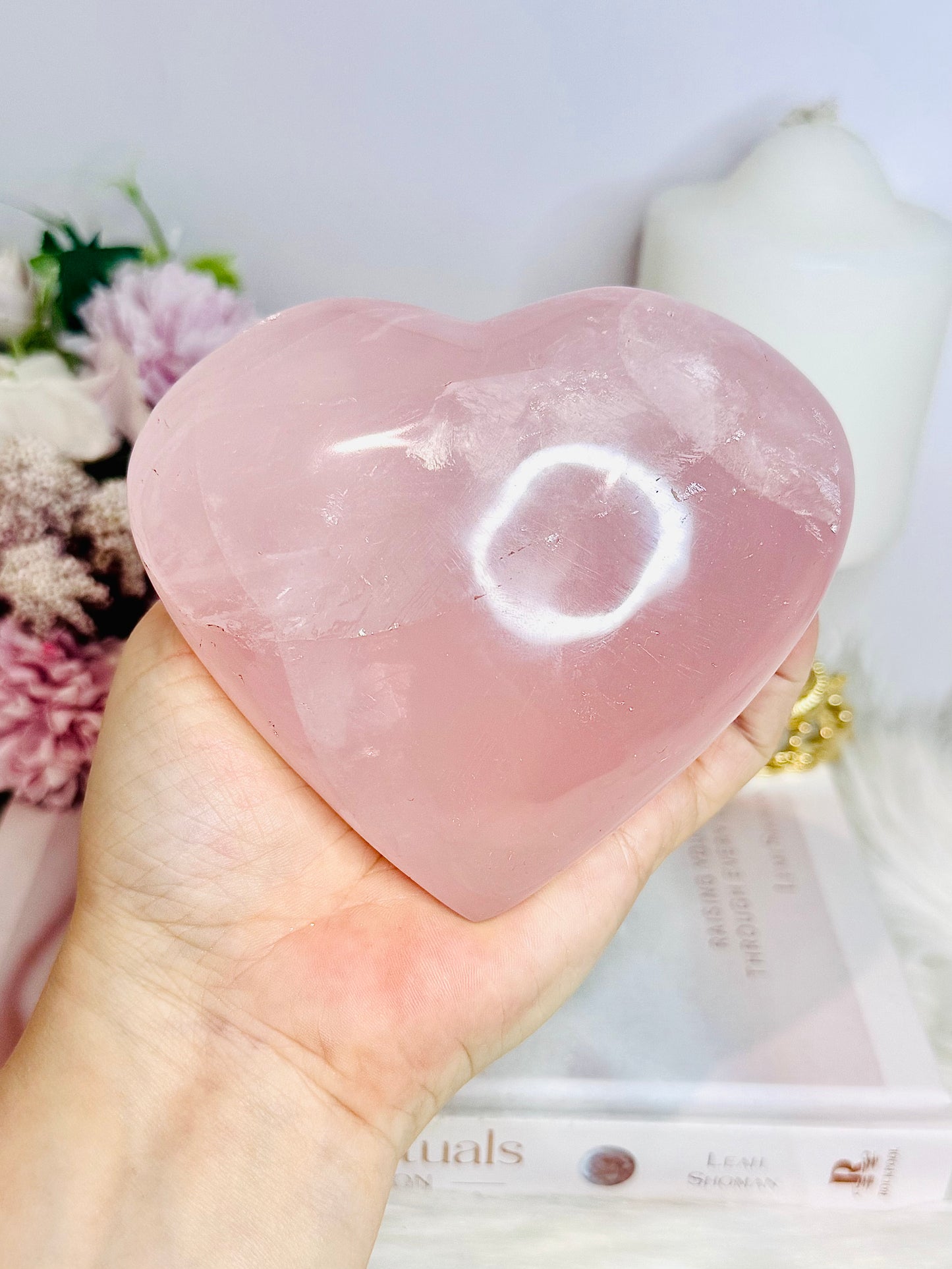 Rose Quartz Chunky Heart On Stand 630g