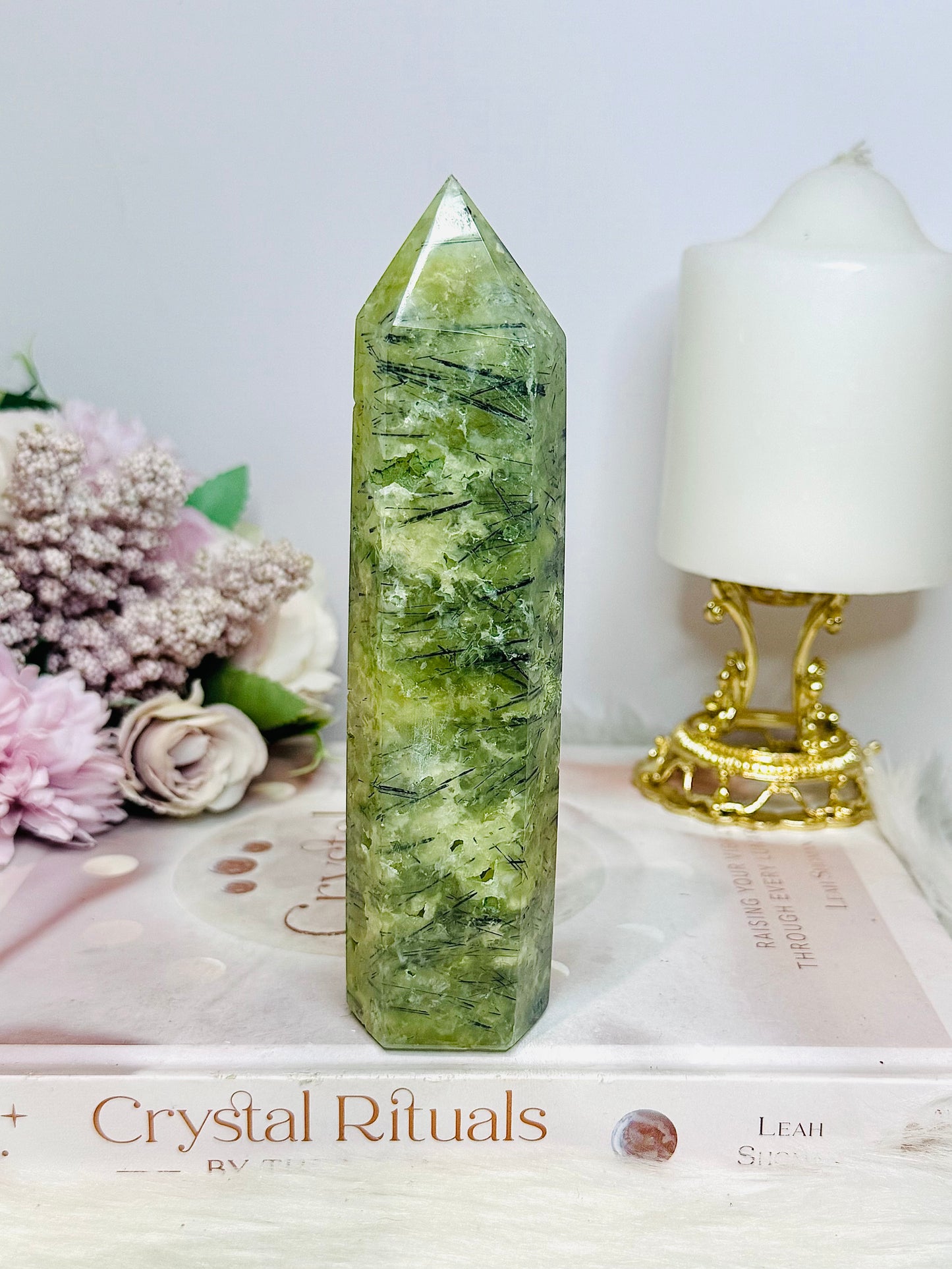Natural Prehnite Tower 15cm
