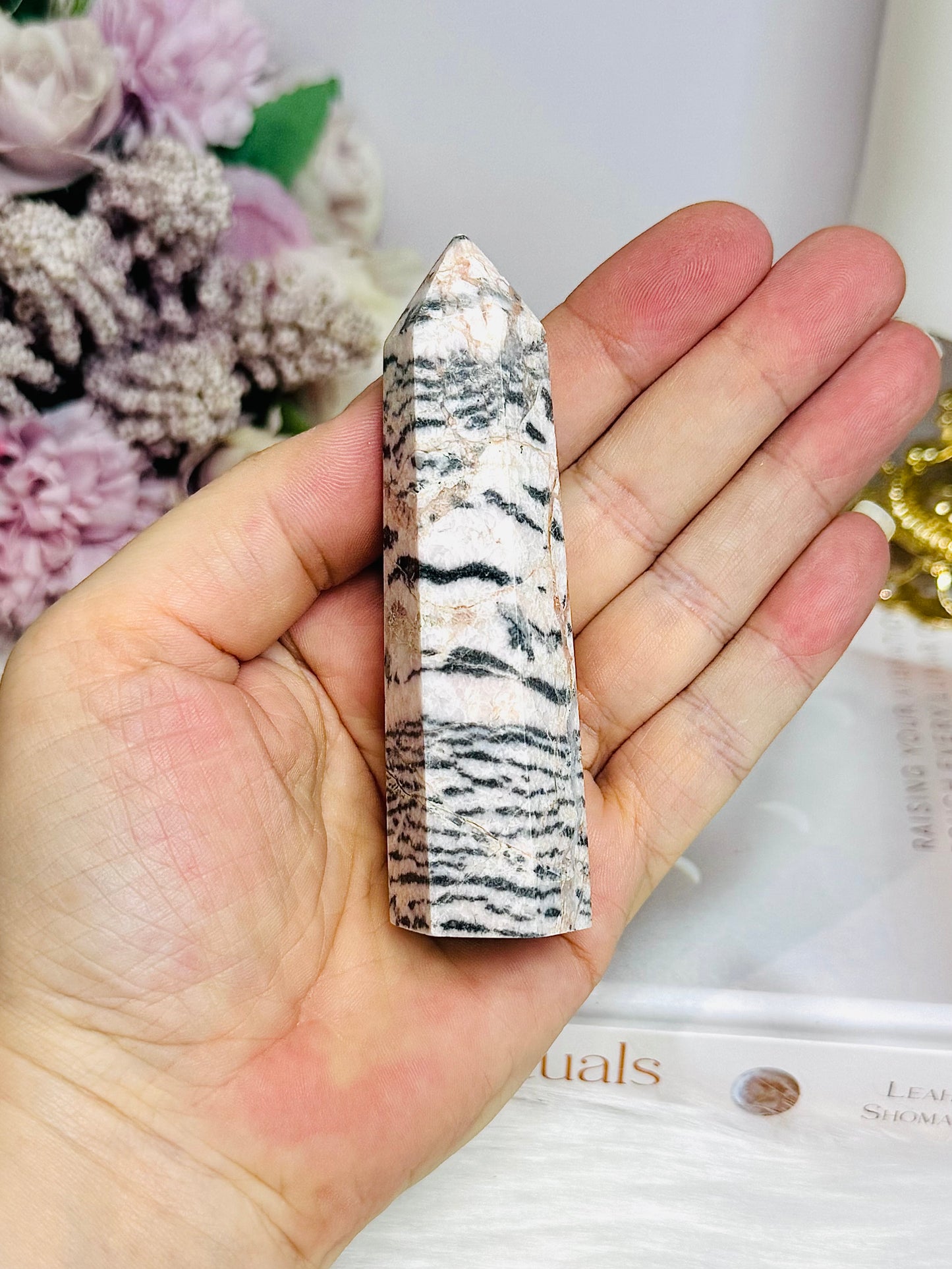 Pink Zebra Jasper Tower 9cm