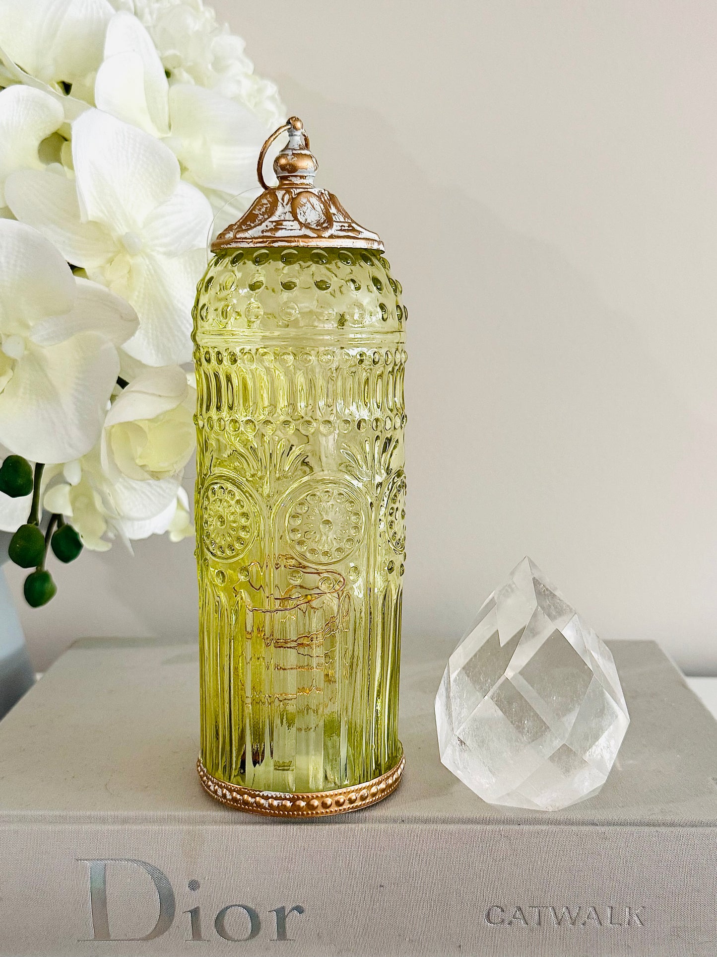 Glass Lantern Led Baroque 22.5cm