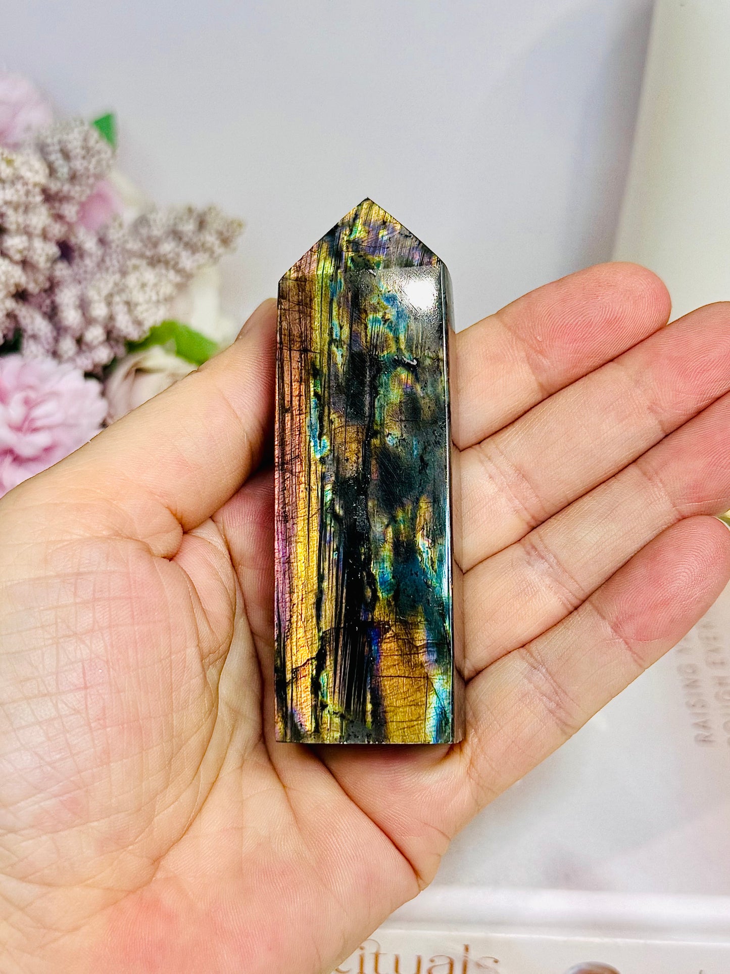 High Grade Labradorite Tower Full of Flash 8.5cm