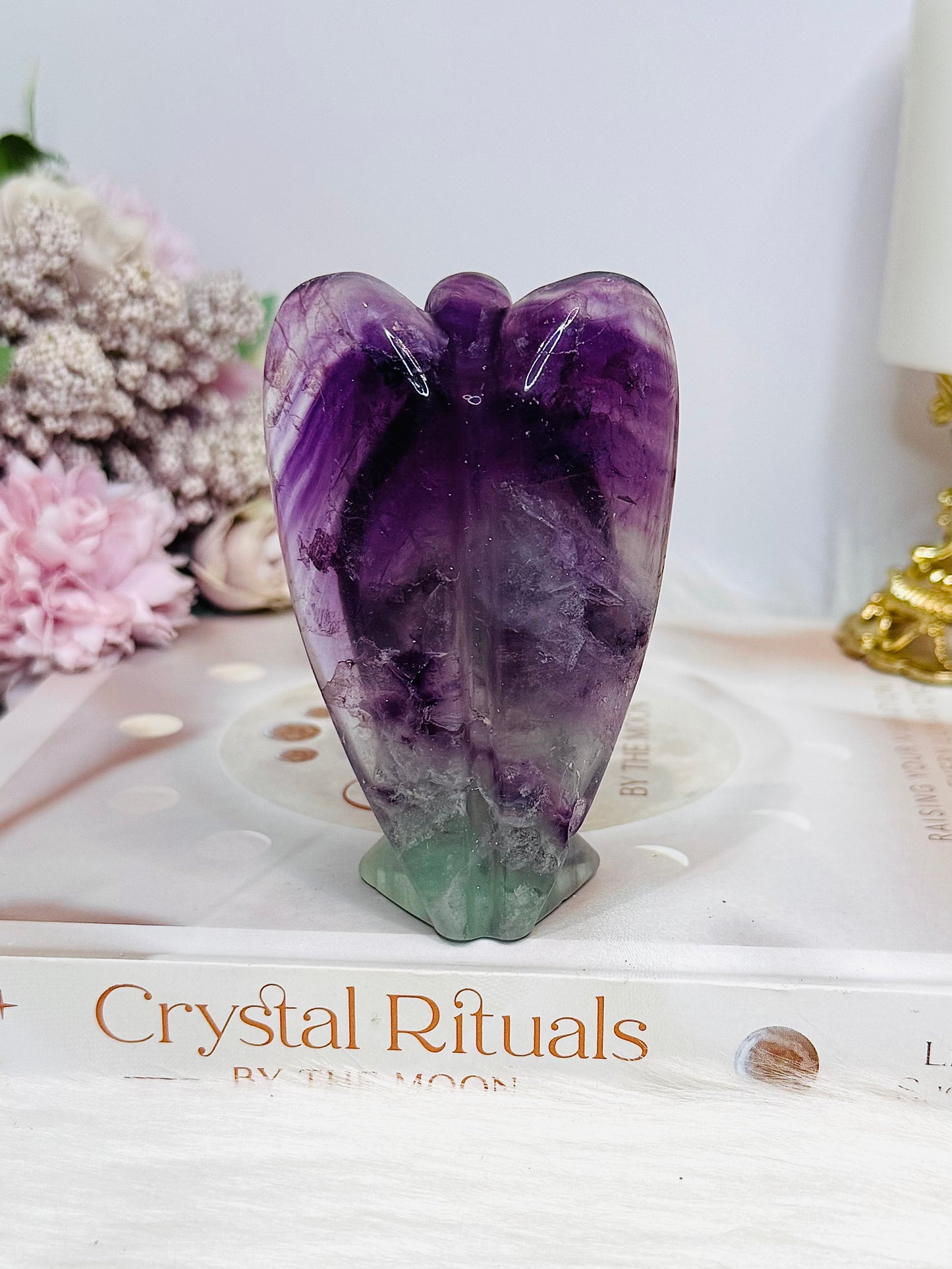 Rainbow Fluorite Angel Carving 9.5cm