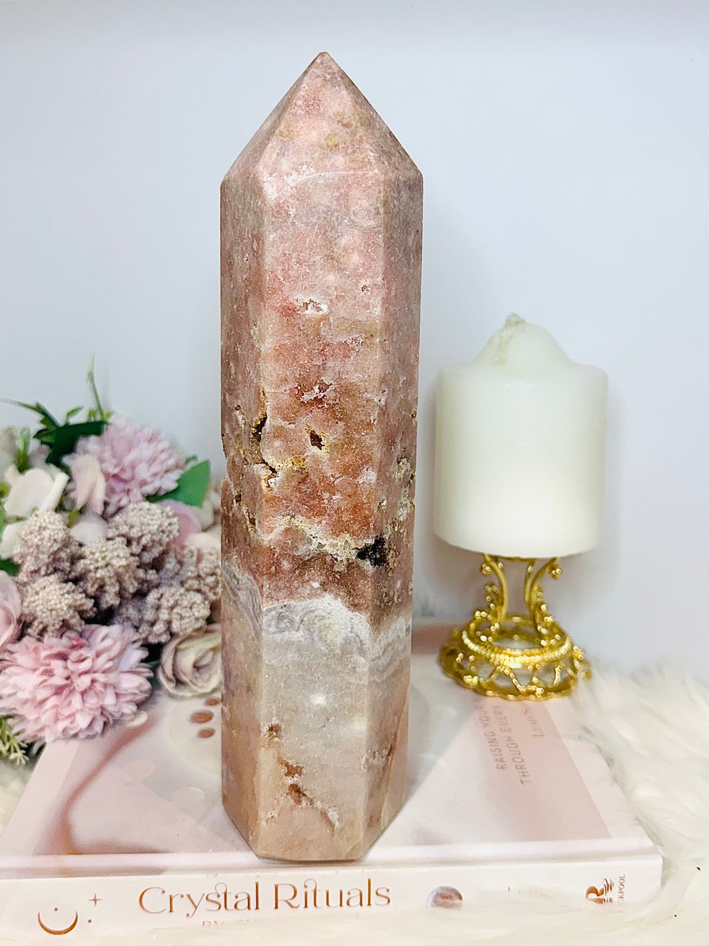 Huge Pink Amethyst Chunky Druzy Tower 25cm 1.45KG