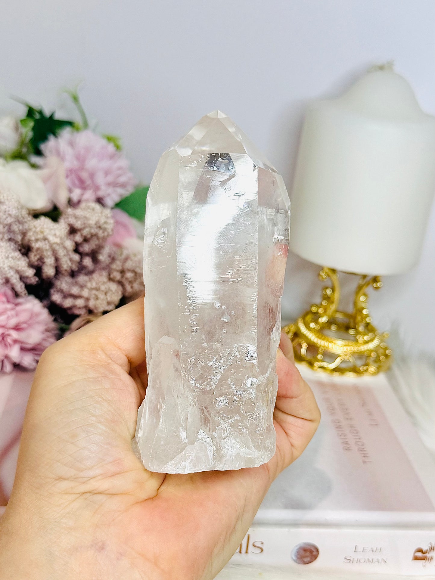 Natural Lemurian Clear Quartz Tower 11cm 399g