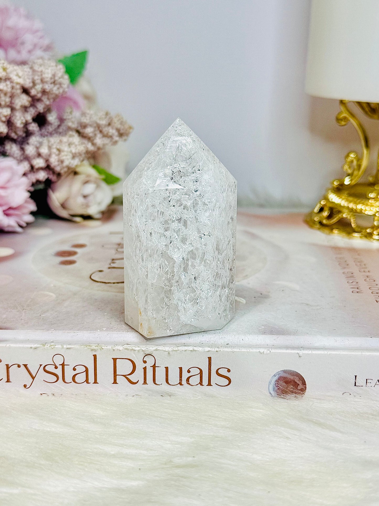 Fire & Ice | Crackle Quartz Tower 6.5cm
