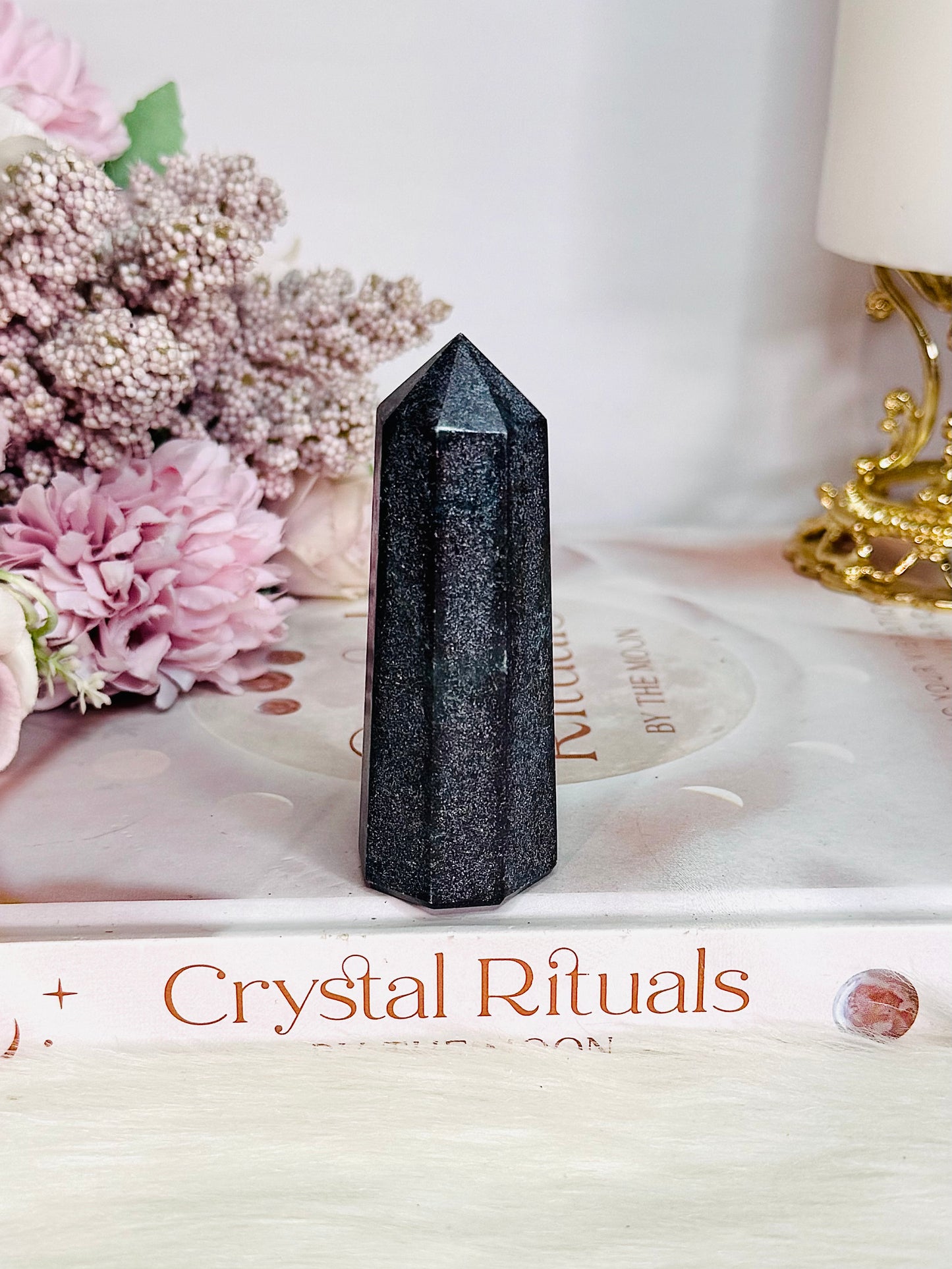 Beautiful Ruby Zoisite Uniquely Carved Tower 7.5cm