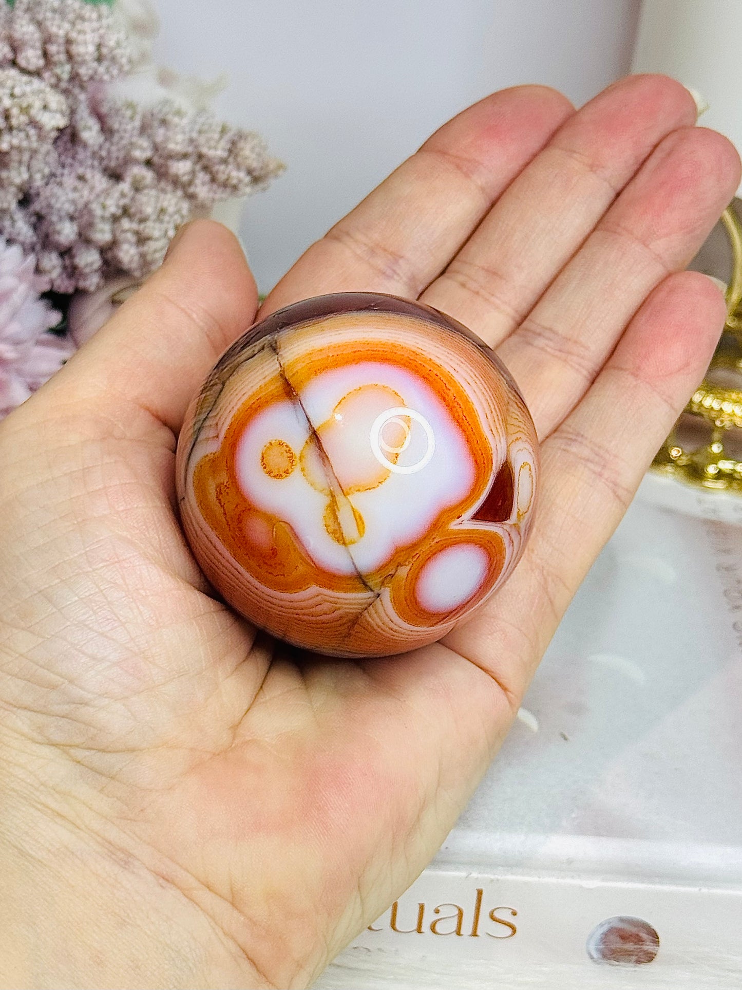 Carnelian Sphere on Stand 187g