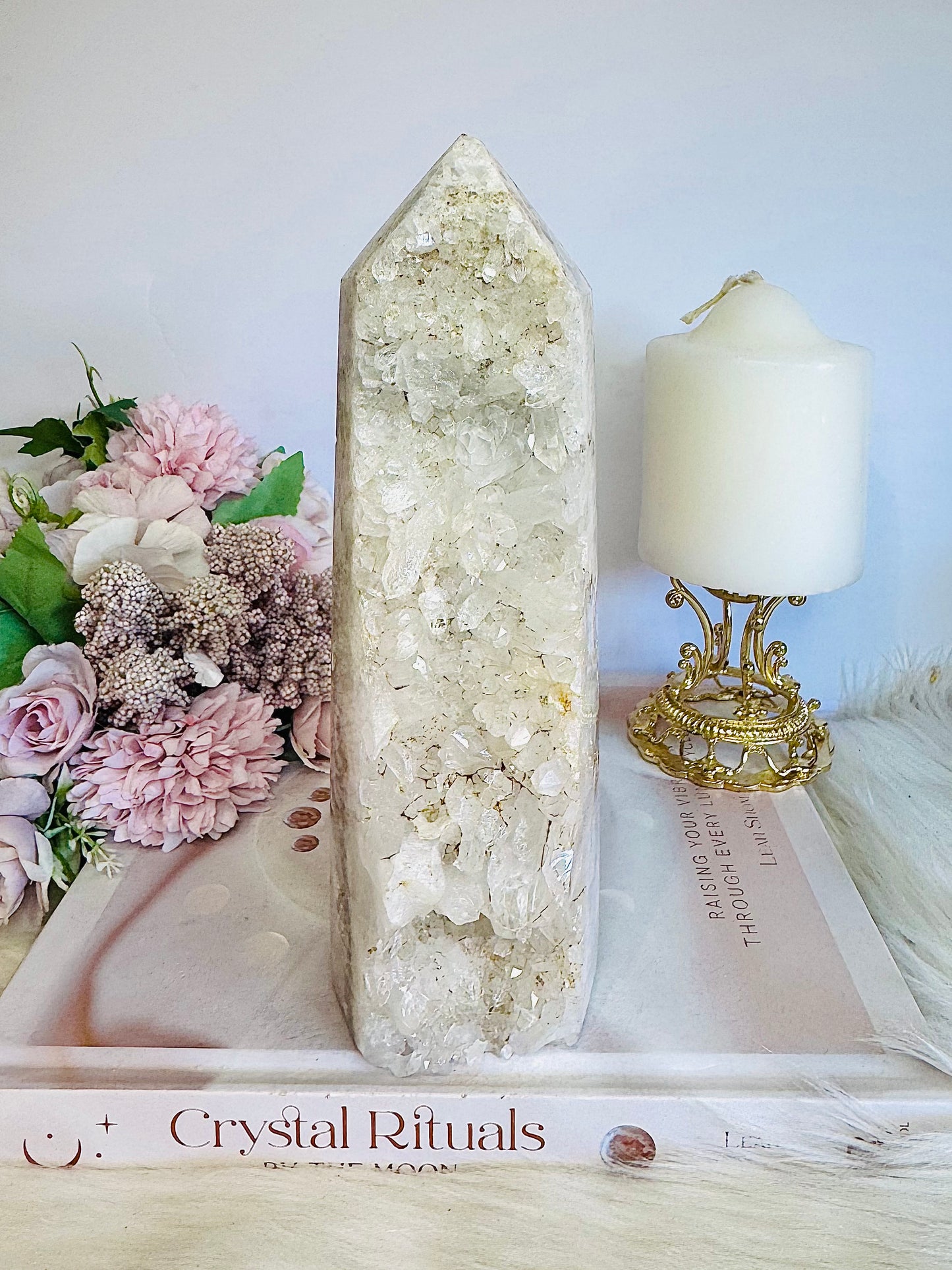 Huge Clear Quartz Cluster Tower 20cm 1.05KG