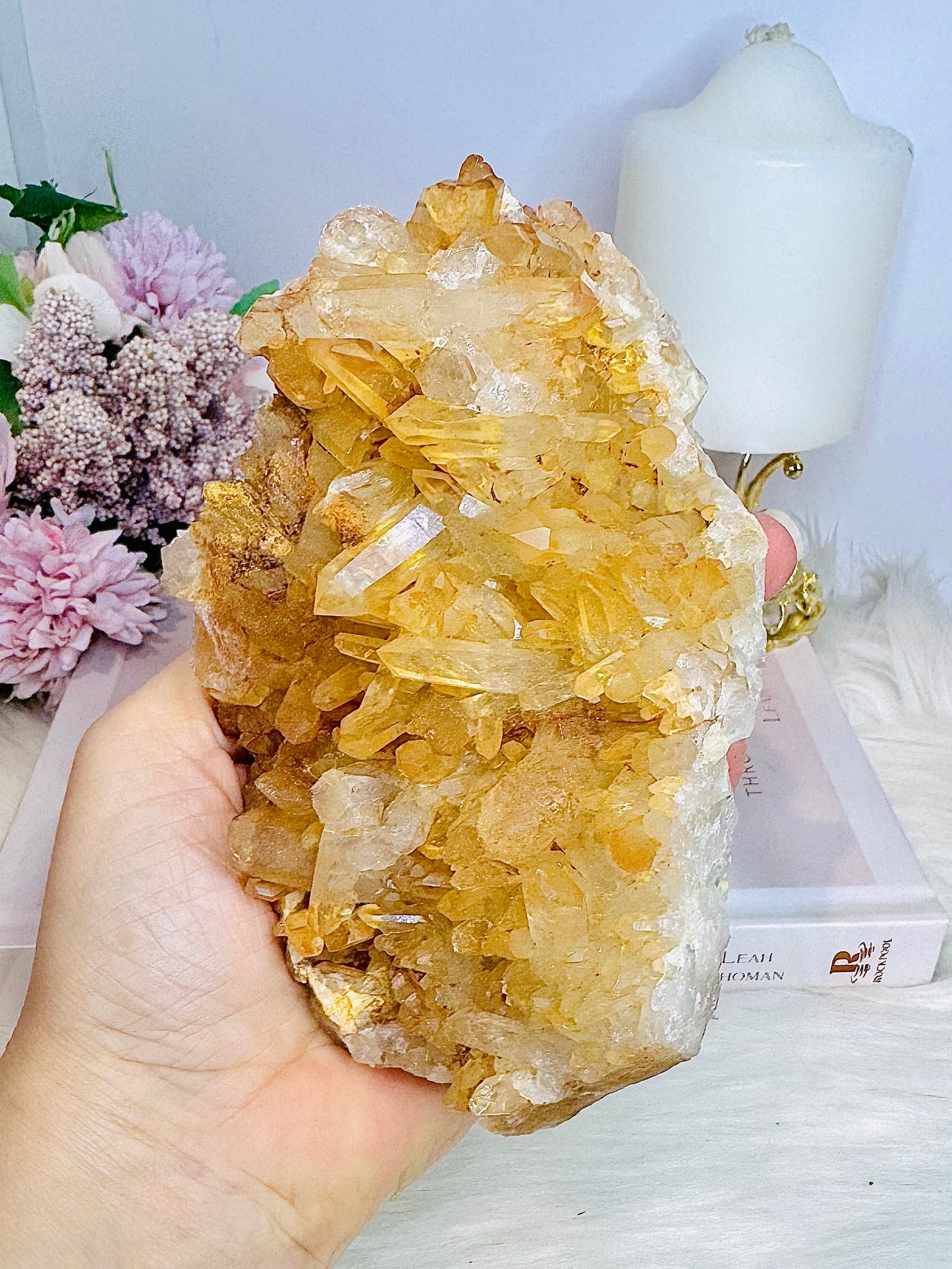 Natural Large Tangerine Quartz Specimen 634g