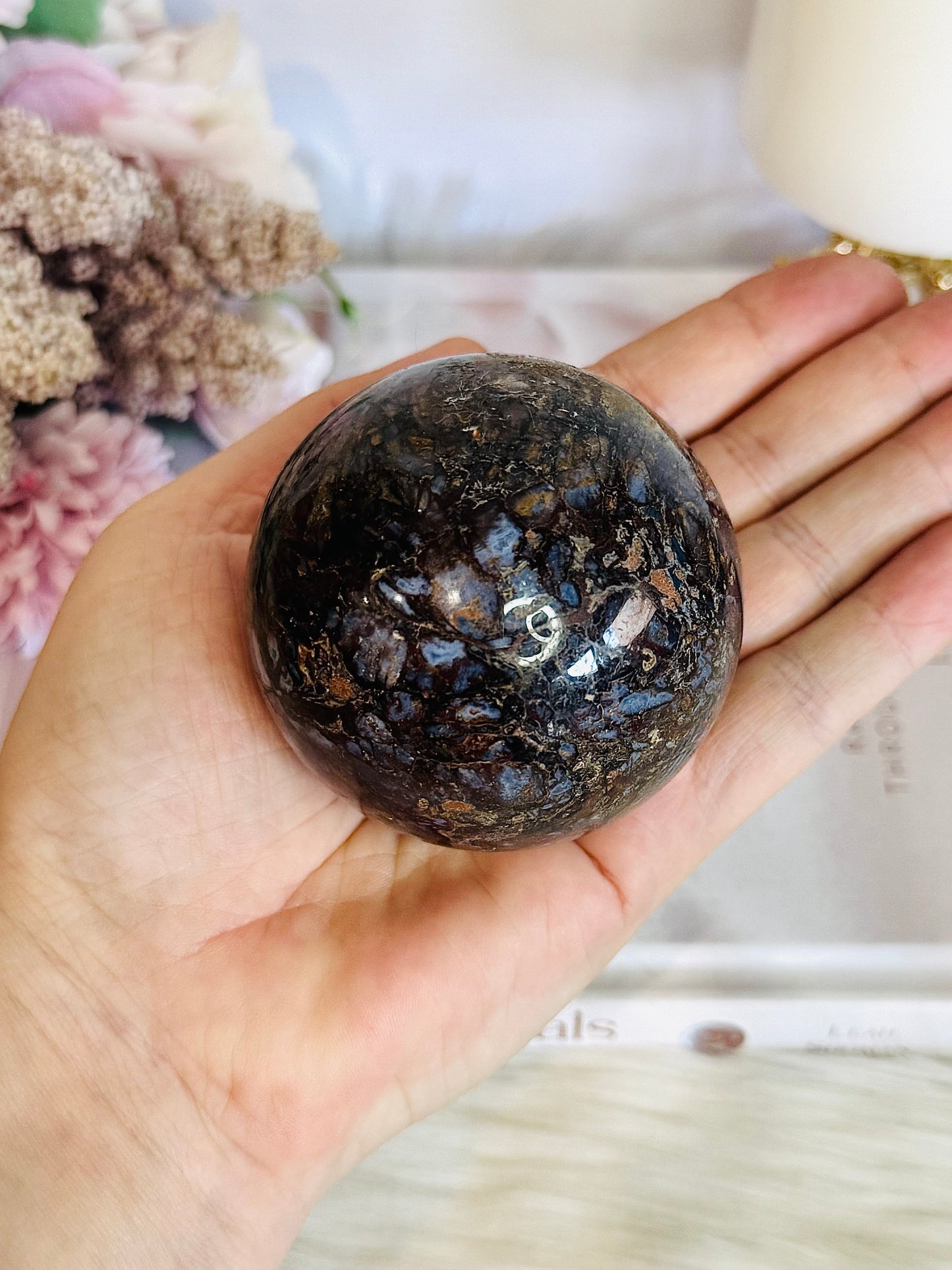 Natural Pietersite Sphere On Stand 326grams